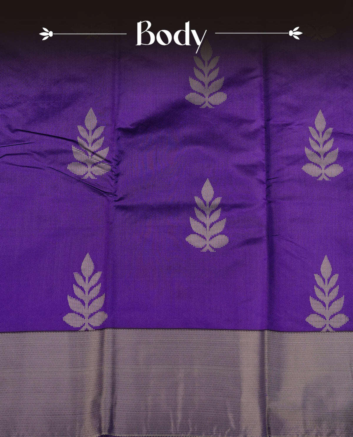 Rich purple colour silk cotton saree featuring ash purple colour thread motifs on body thread detiled contrast borders & pallu,comes with matching blouse piece