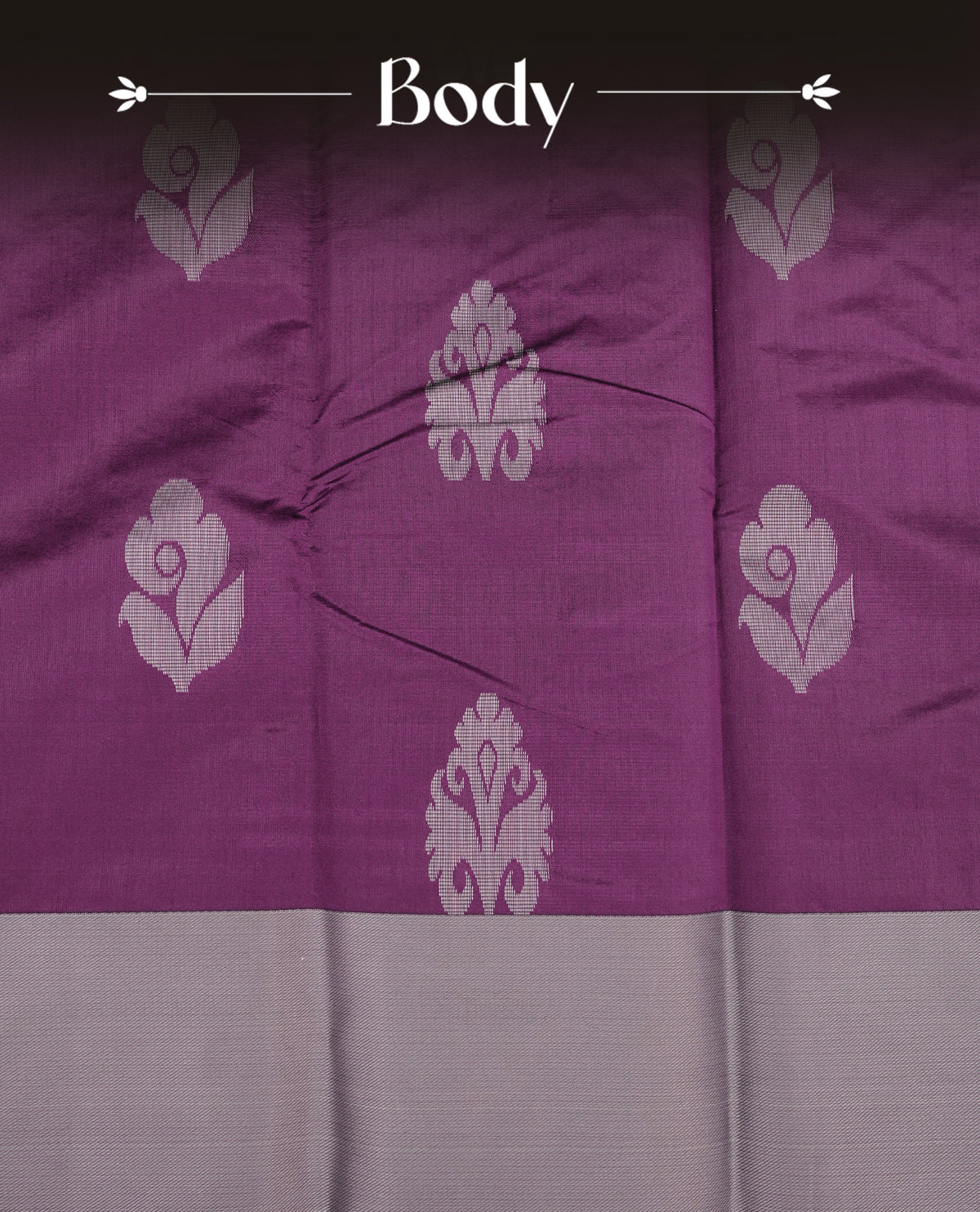 Purple colour silk cotton saree featuring ash purple colour thread motifs on body thread detiled contrast borders & pallu,comes with matching blouse piece