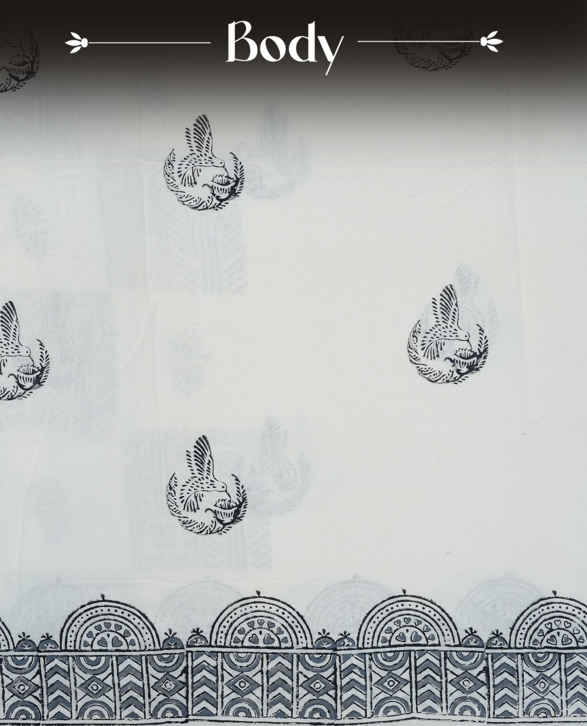 Off White colour kalamkari cotton saree featuring kalamkari printed body & pallu, paired with a matching  contrast blouse piece.
