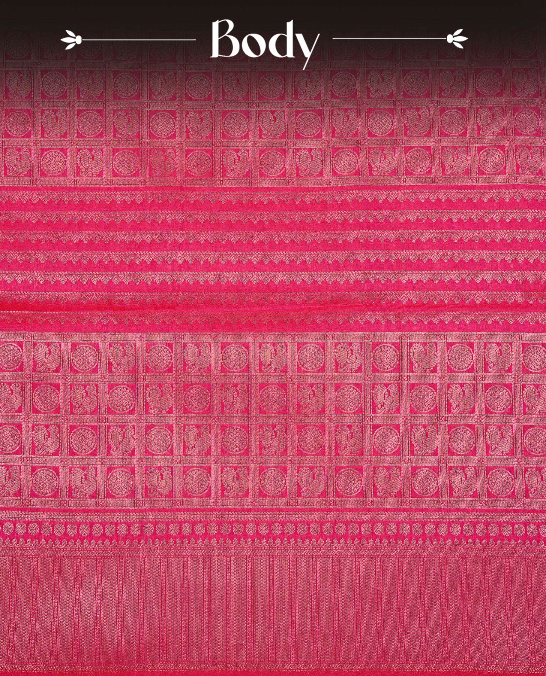 Magenta color Semi Soft Silk Saree Featuring Gold Zari Checks With Delicate Motifs And Stripes Across The Body, Enhanced With A Self Coloured Gold Zari Border, And Paired With A Matching Blouse Piece.
