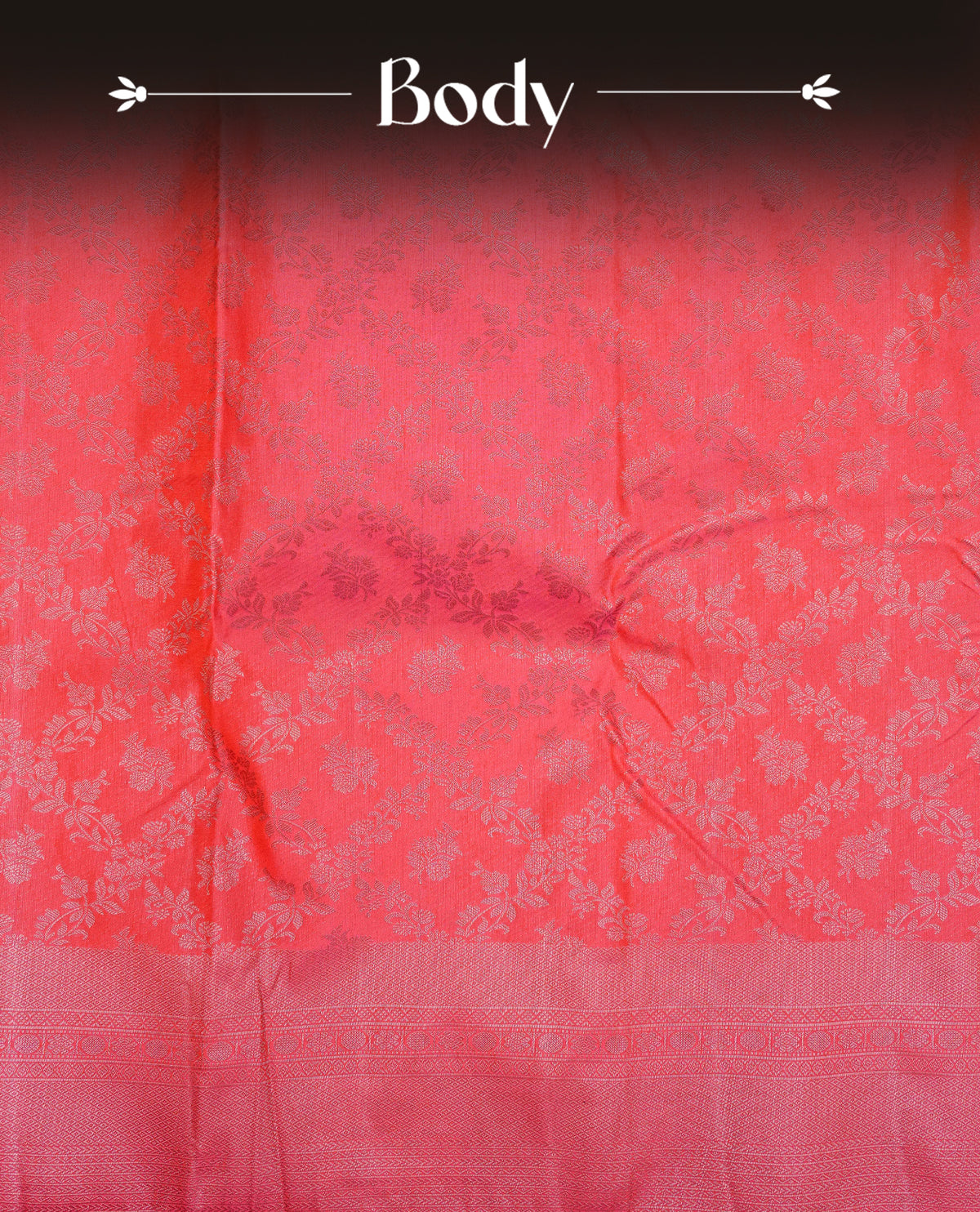 Pink & red colour semi silk saree featuring antique zari kodi patterns on body, contrast self colour with traditional border on body, grand pallu comes with matching blouse piece