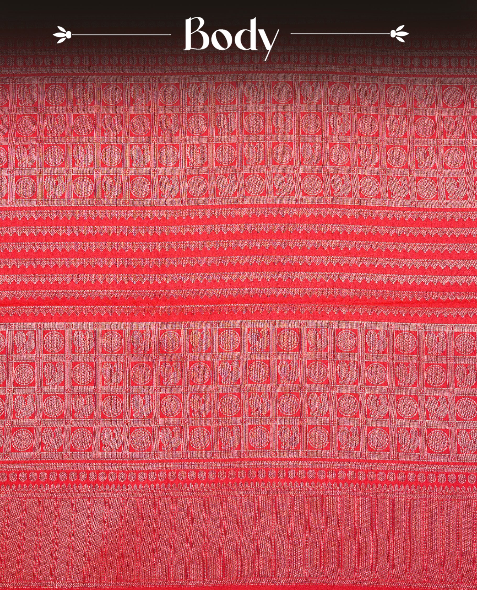 Red Colour Semi Soft Silk Saree Featuring Gold Zari Checks With Delicate Motifs And Stripes Across The Body, Enhanced With A Self Coloured Gold Zari Border, And Paired With A Matching Blouse Piece.