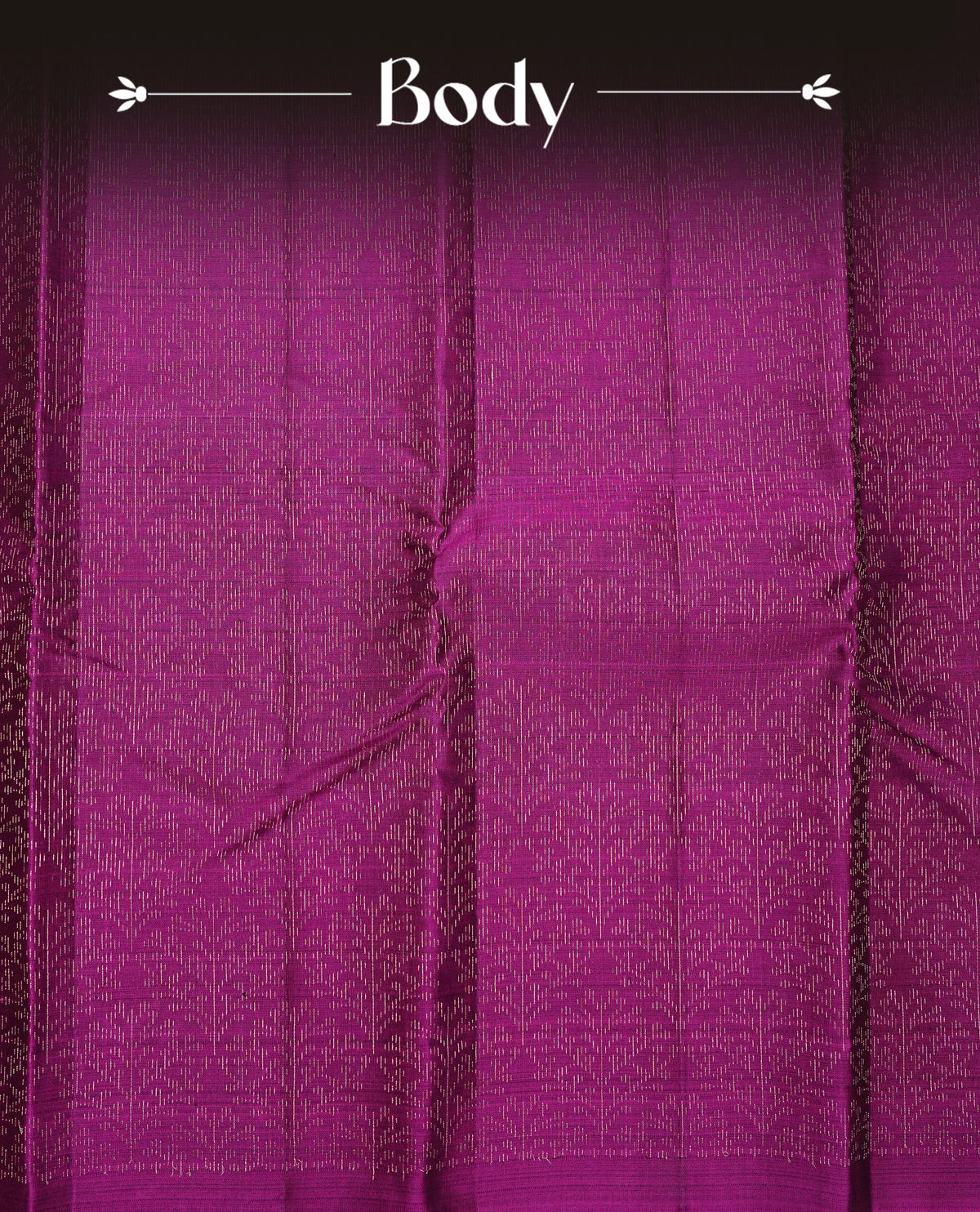 Magenta Colour soft silk saree featuring elegant self woven leaf motifs across the body, complemented by a richly woven self design pallu, paired with a matching plain blouse piece.