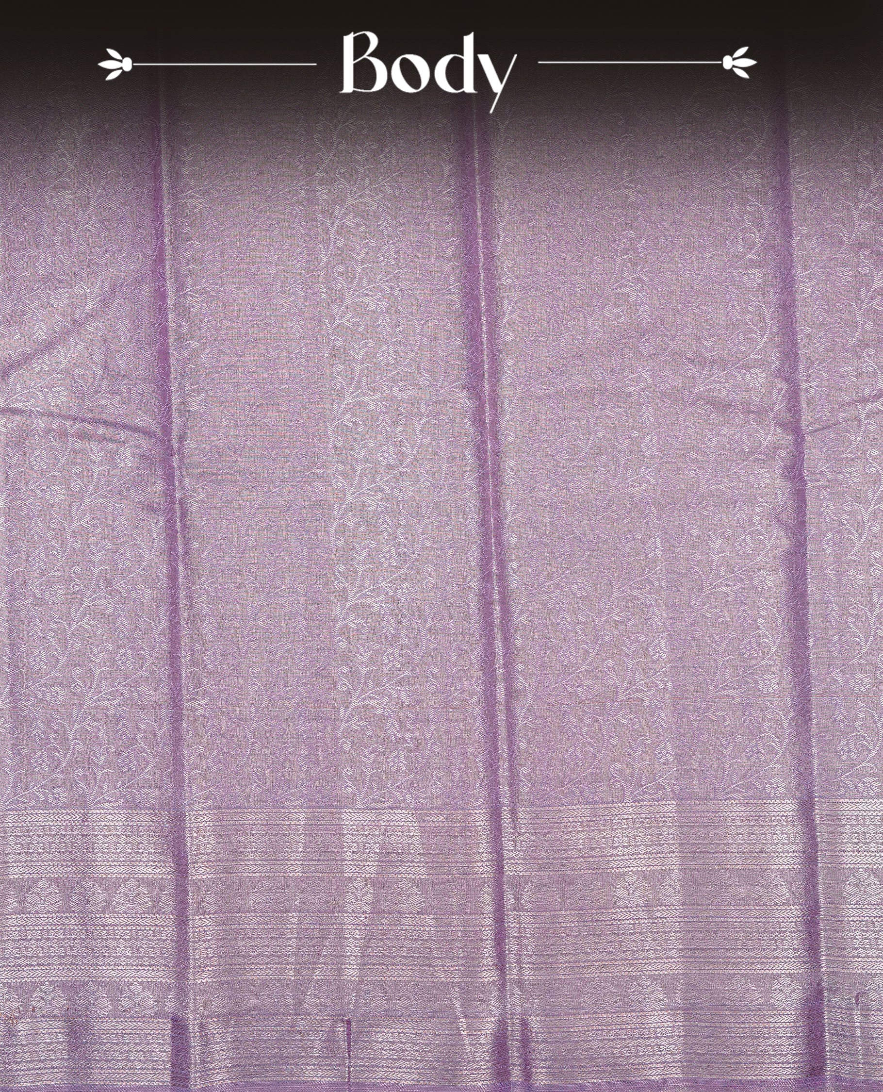 Lavender & Silver colour Double shade Semi tissue silk saree featuring self color kodi pattern on body, self colour with traditional border, paired with matching.
