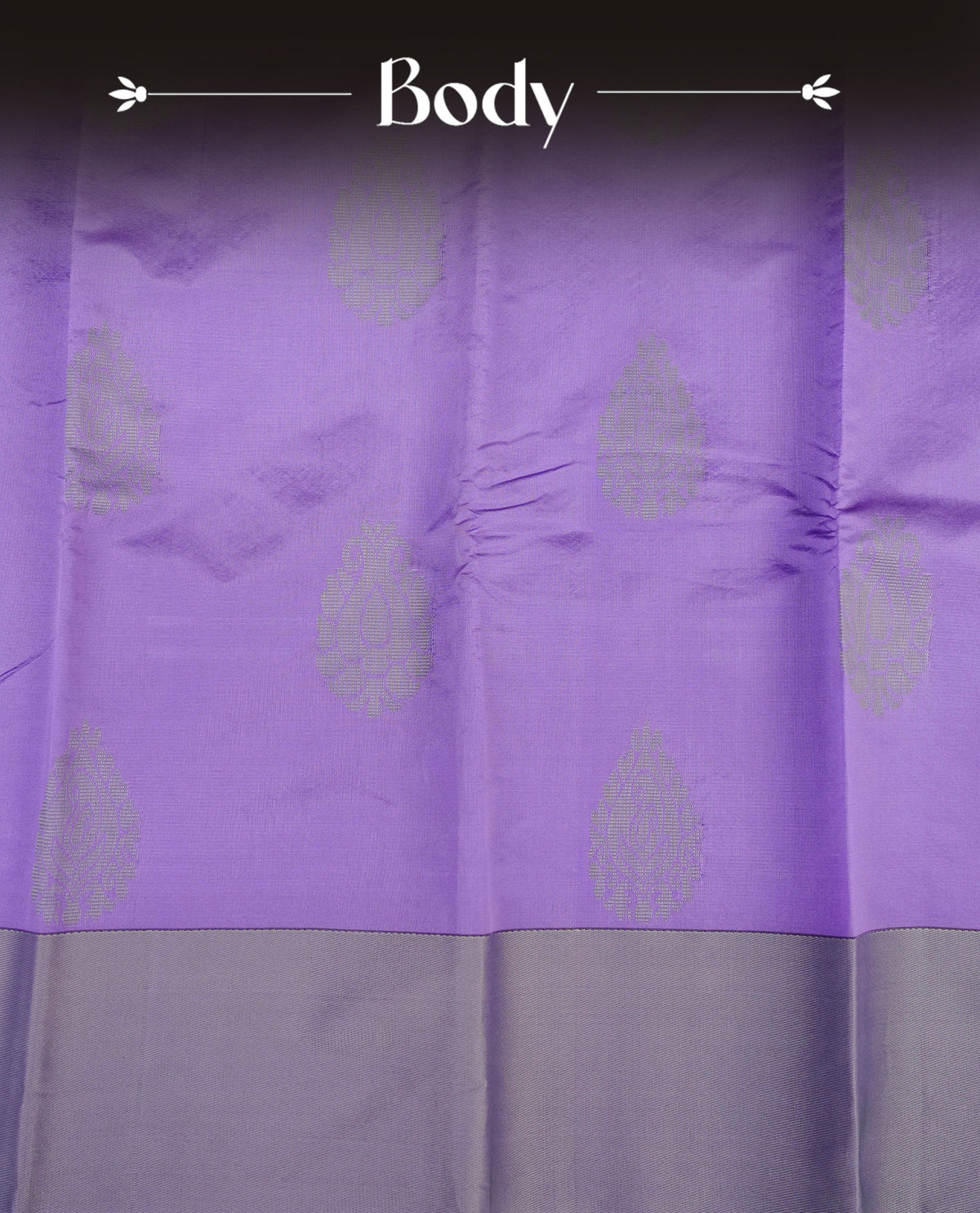 Dark lavender colour silk cotton saree featuring ash lavender colour thread motifs on body thread detiled contrast borders & pallu,comes with matching blouse piece