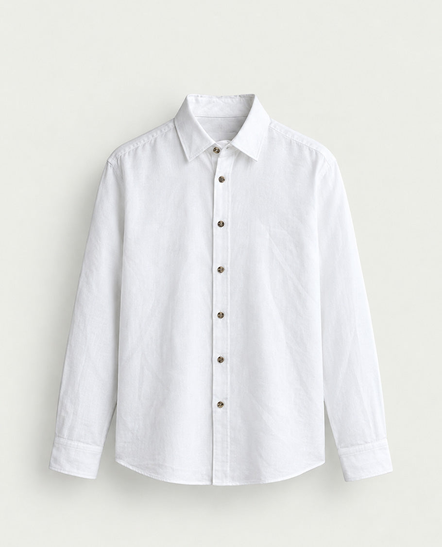 White colour shirt Plain body, Full sleeve.
