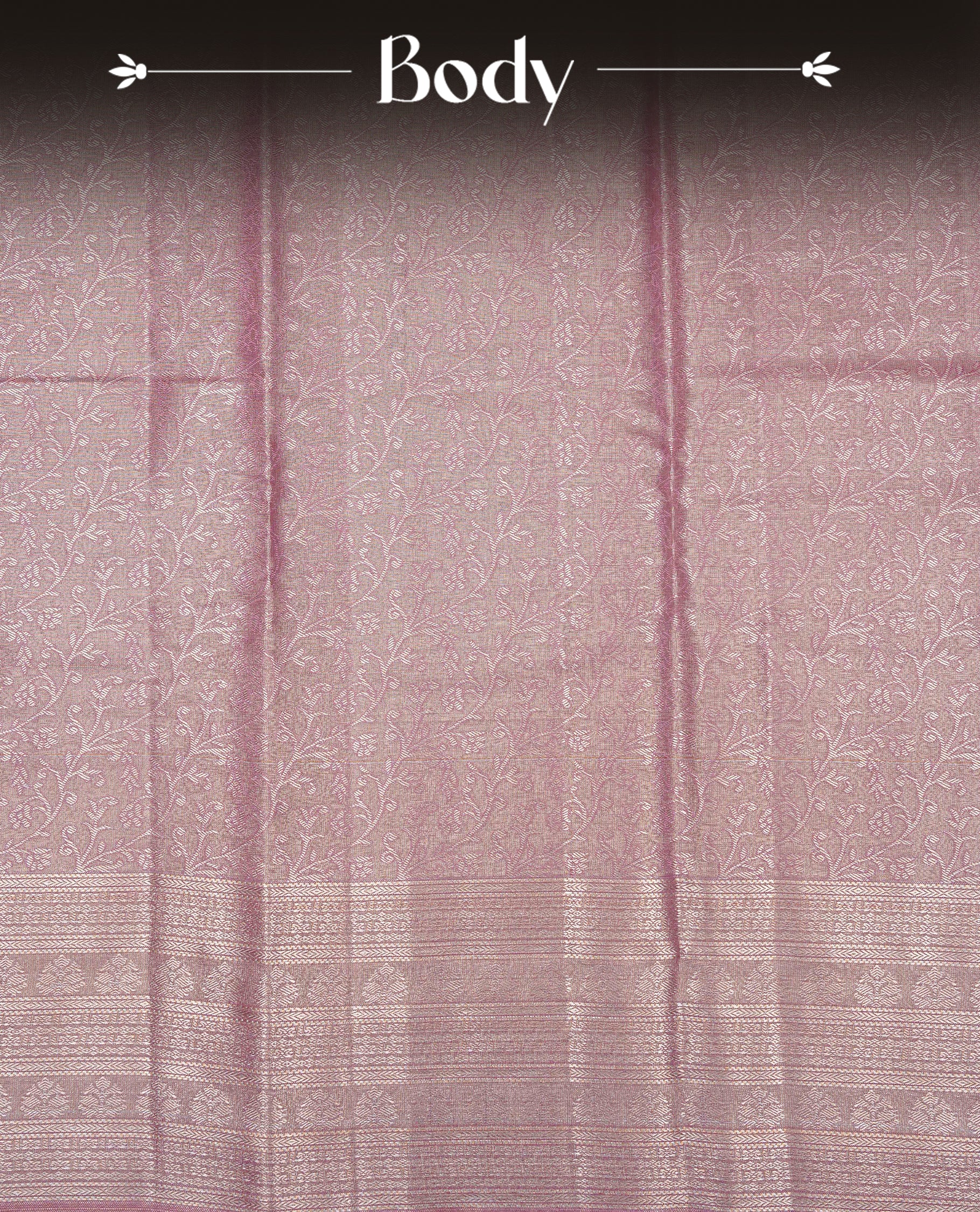 Lavender & Silver colour Double shade Semi tissue silk saree featuring silver zari kodi pattern on body, self colour with traditional border, paired with matching.