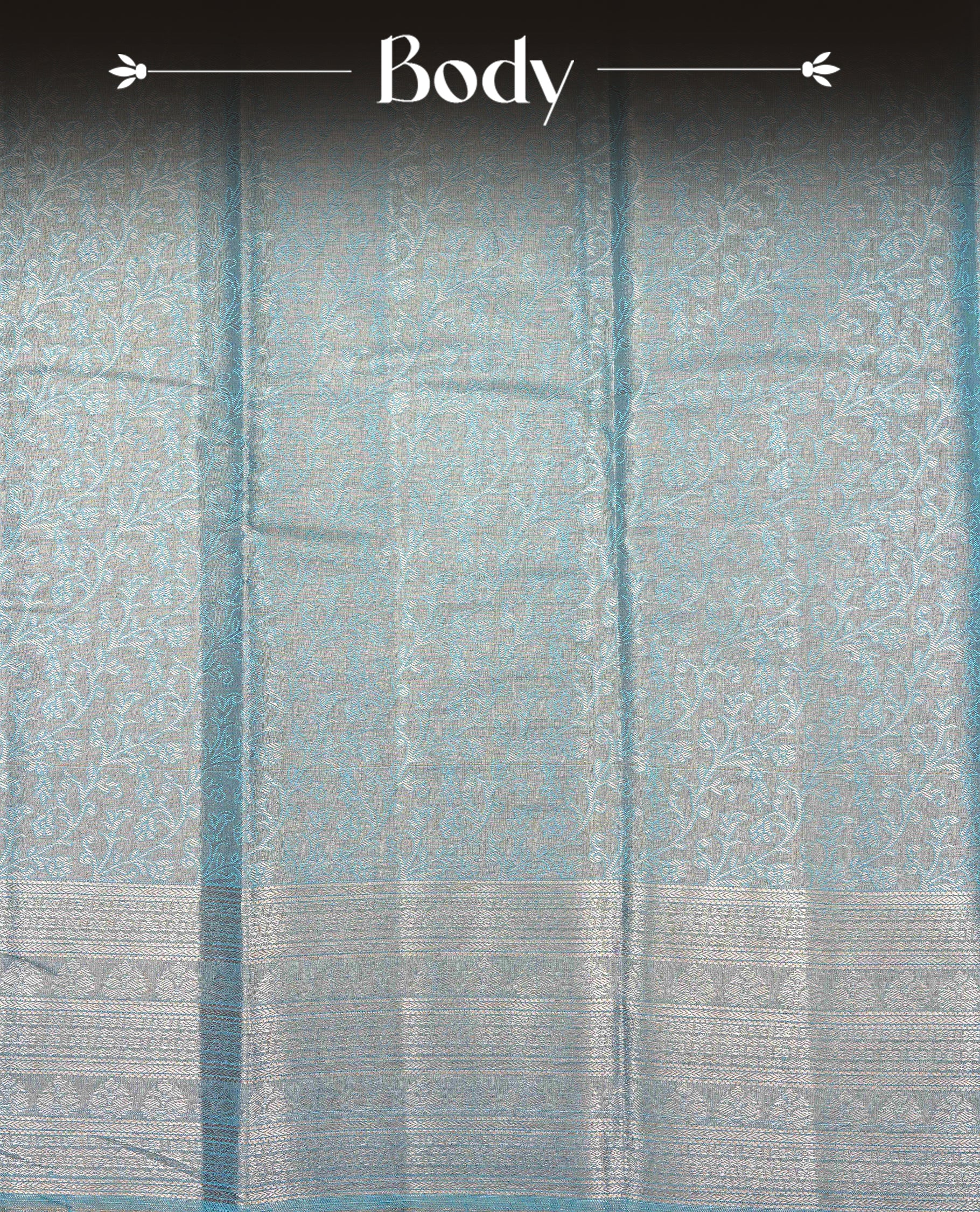 Blue & Gold colour Double shade Semi tissue silk saree featuring self color kodi pattern on body, self colour with traditional border, paired with matching.