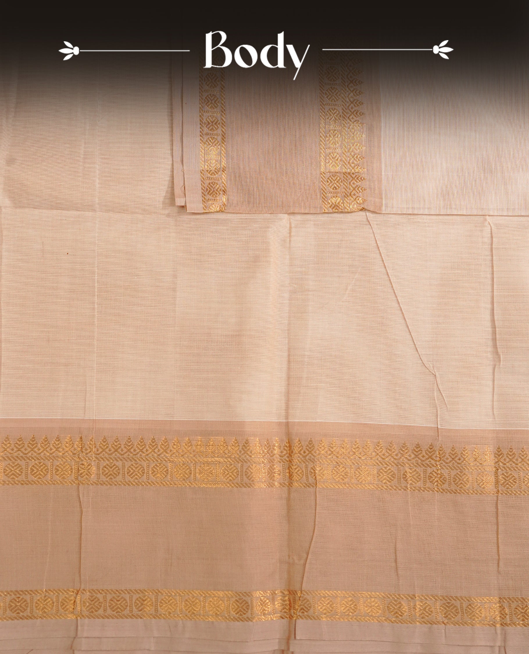 Cream colour chettinad cotton saree Featuring Elegant plain on body, complemented by self colour with zari border, comes with matching blouse piece.