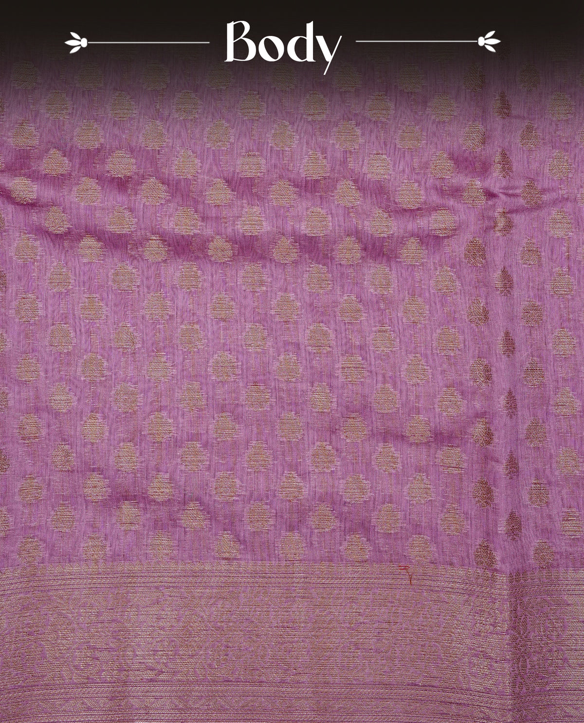 Light purple colour banaras saree featuring Gold zari buttas on body, complemented gold zari on self colour border, comes with matching blouse piece.