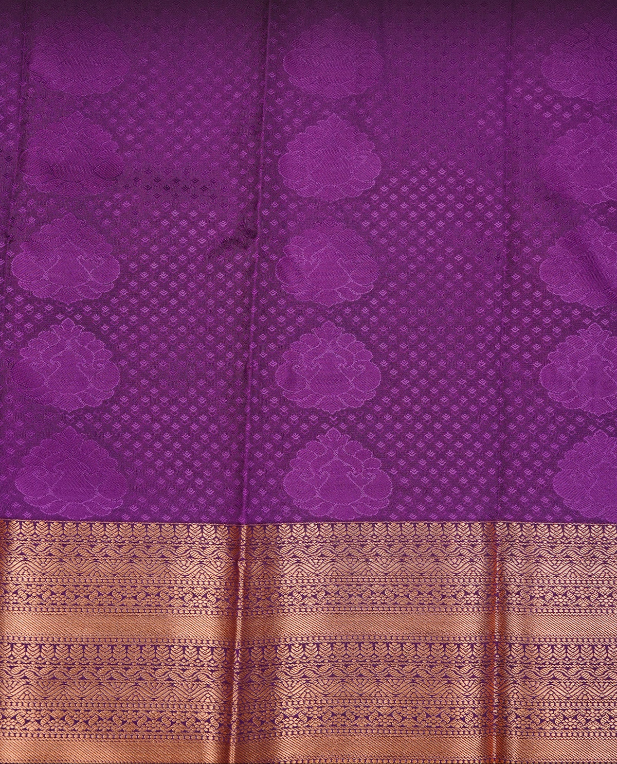 Beige colour Semi silk saree Featuring gold zari motifs on body, complemented by contrast Pastel maroon colour with gold zari border, paired with matching blouse piece.