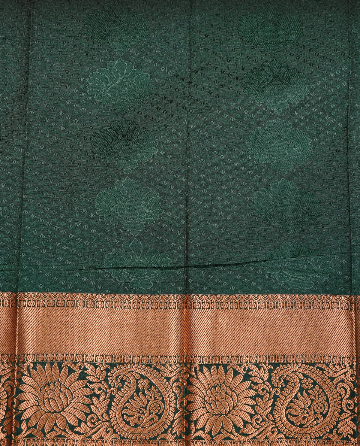 Rust Orange colour Semi silk saree Featuring gold zari motifs on body, complemented by contrast Maroon colour with gold zari border, paired with matching blouse piece.