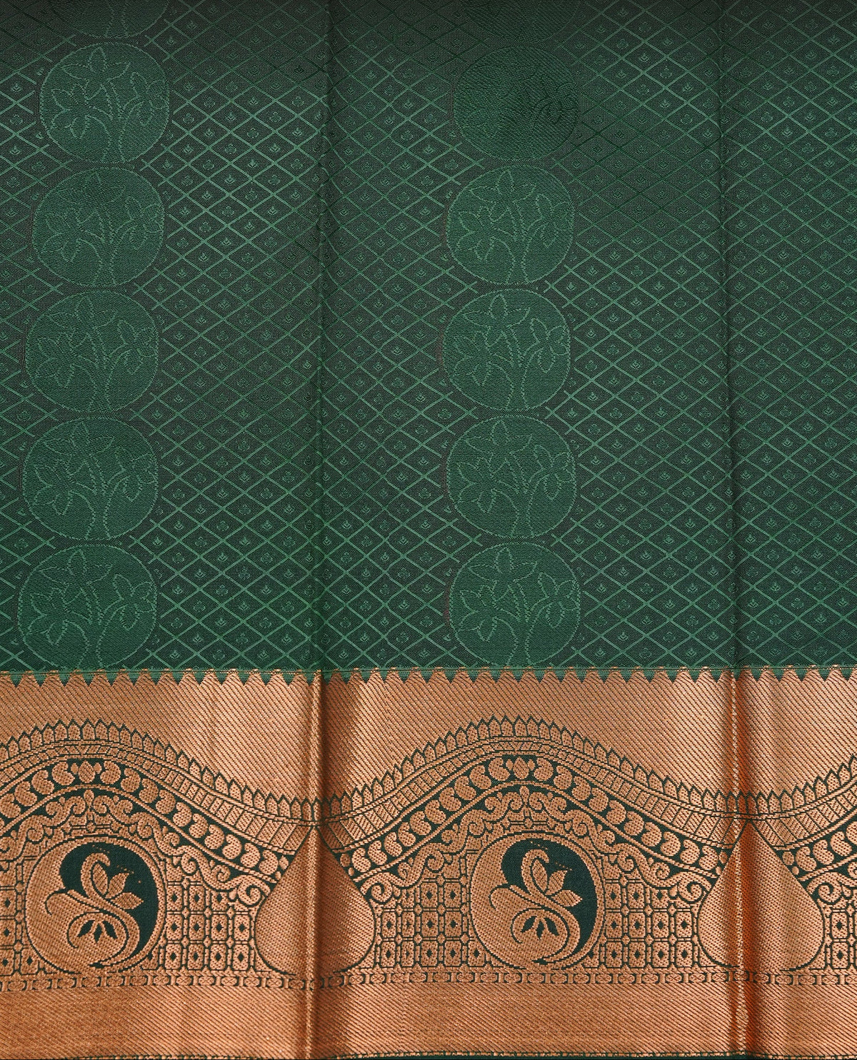 Pink colour Semi silk saree Featuring Gold zari motifs on body, complemented by contrast Maroon colour with gold zari border, paired with matching blouse piece.
