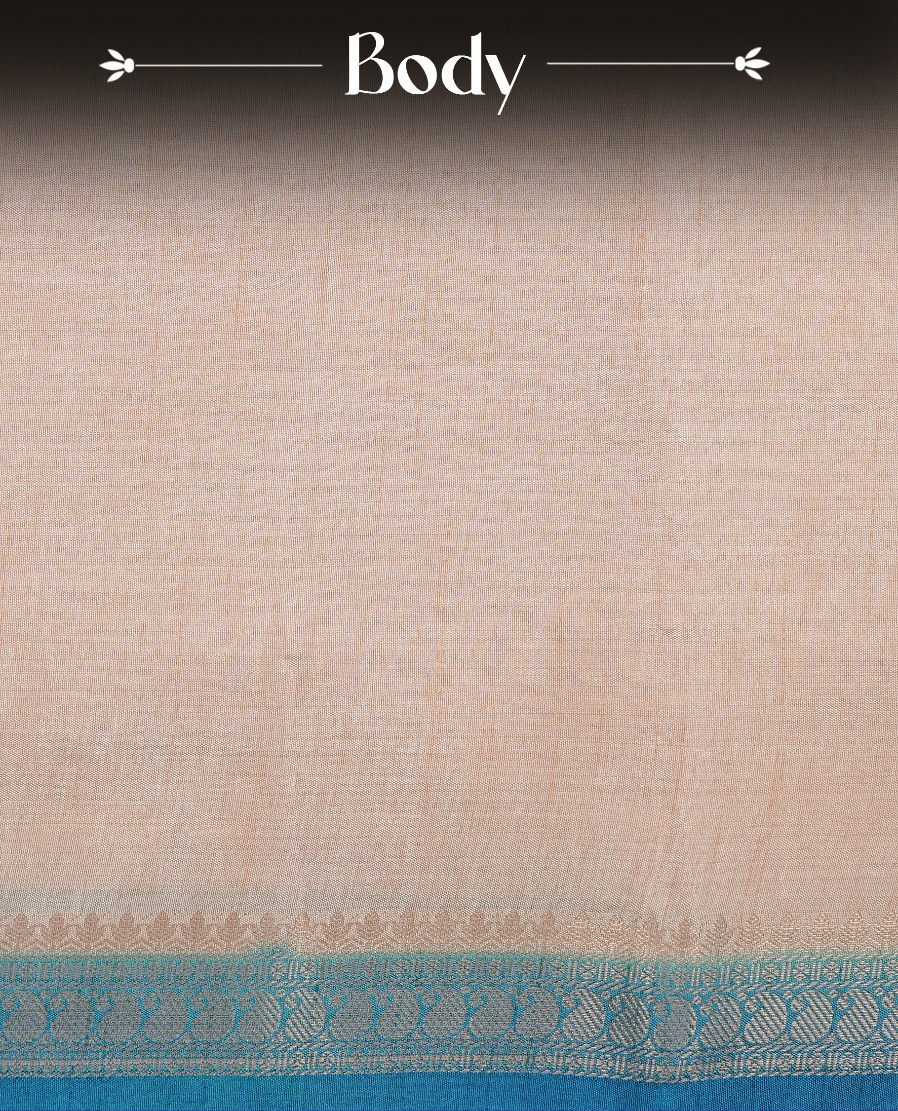 Cream colour Tussar silk saree Featuring Elegant Plain body, complemented by Contrast Blue colour with gold zari border, paired with matching blouse piece.
