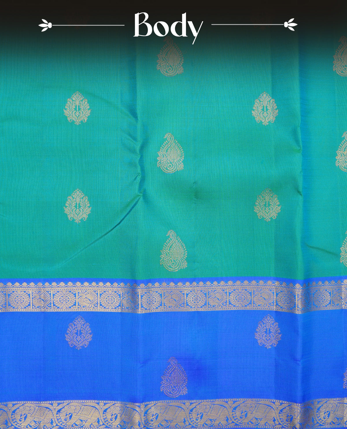 Peacock Green colour Traditional kancheepuram silk saree