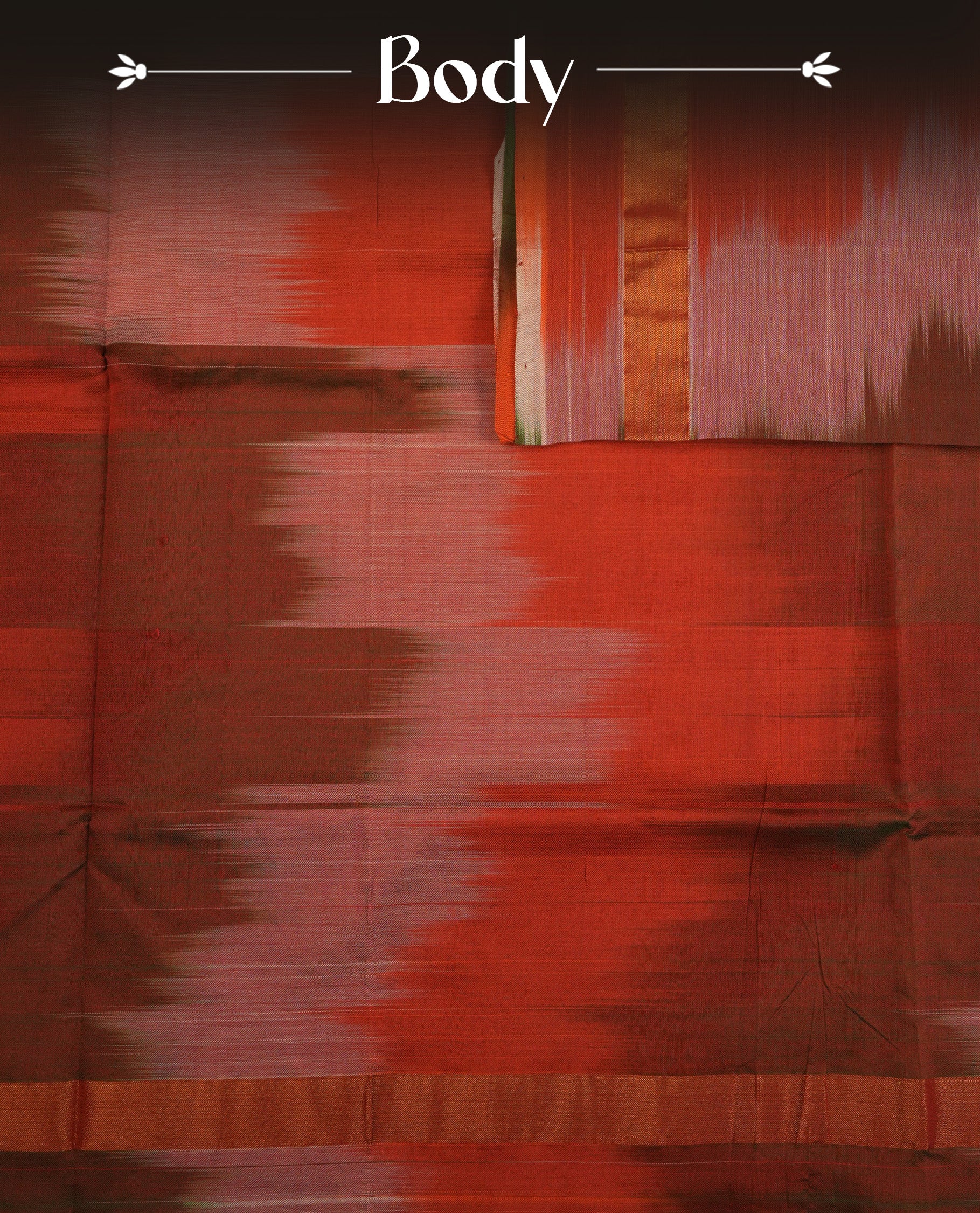 Mangalagiri Cotton saree Featuring  Pochampally Patterned Body , Complemented  By Tissue Border & Contrast  Pallu, Paired With A Matching Blouse Piece