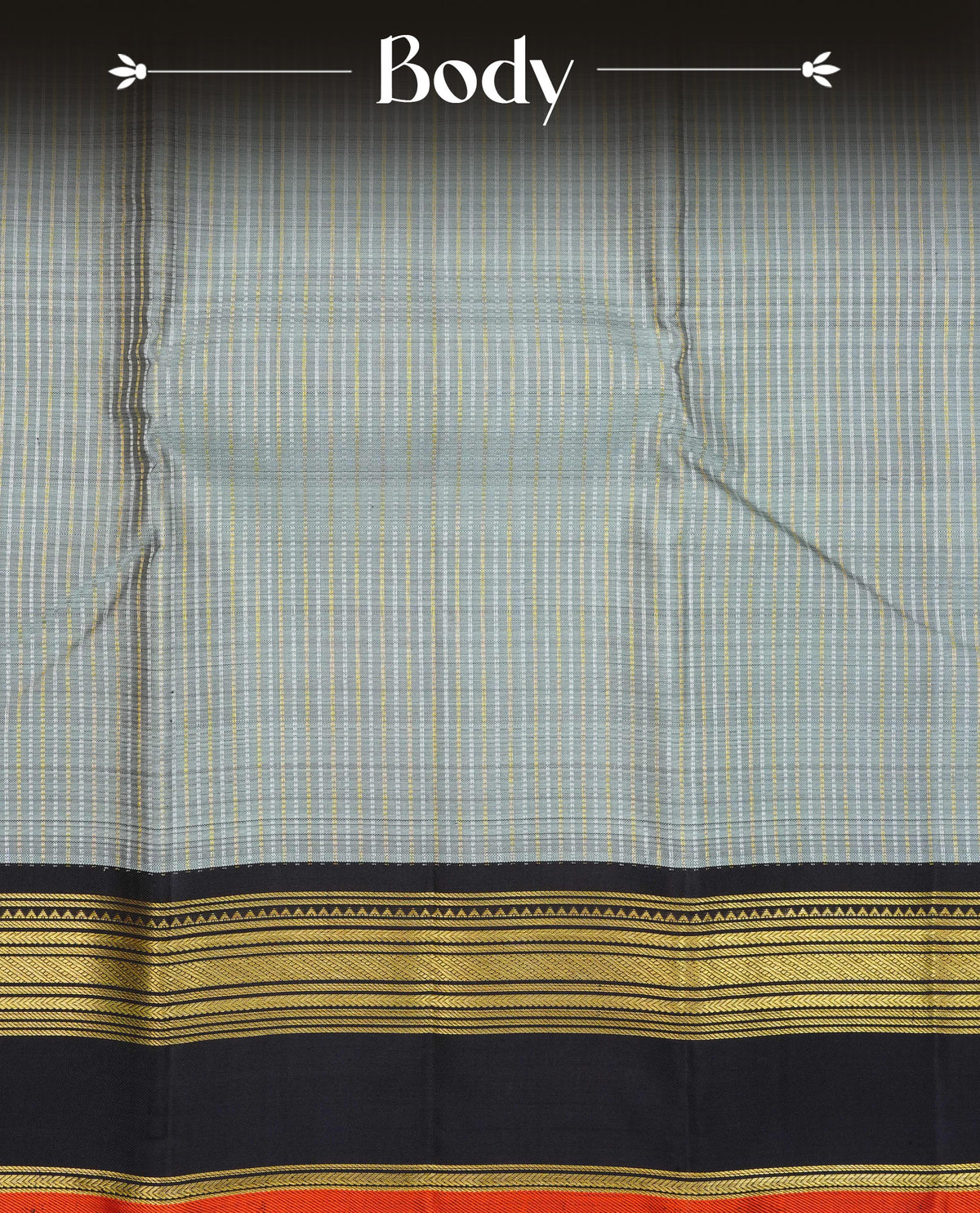 Grey colour traditional kancheepuram silk saree