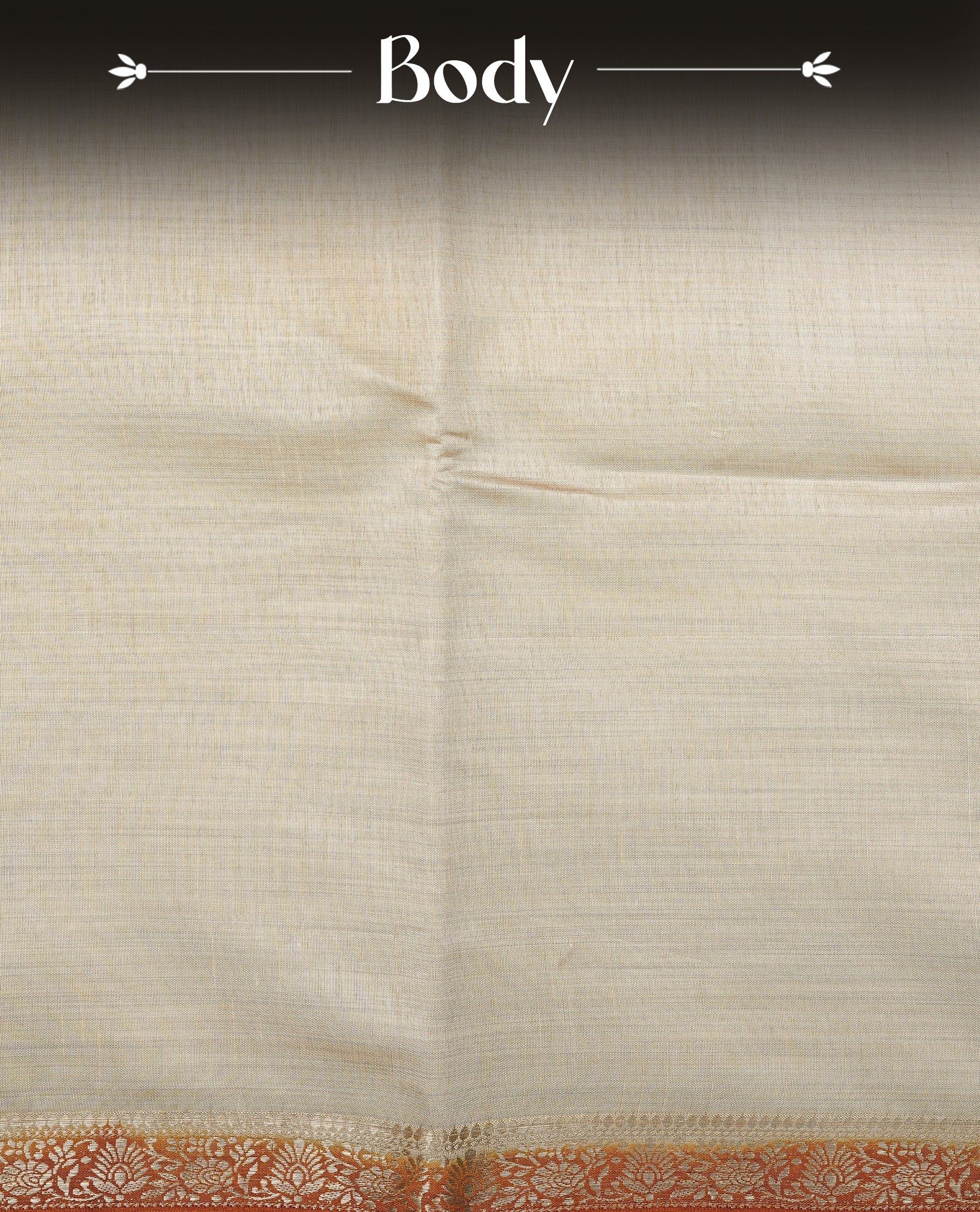 Light gold Colour Tussar saree featuring elegant plain body, complemented by contrast Mustard colour with zari work border, comes with matching blouse piece.