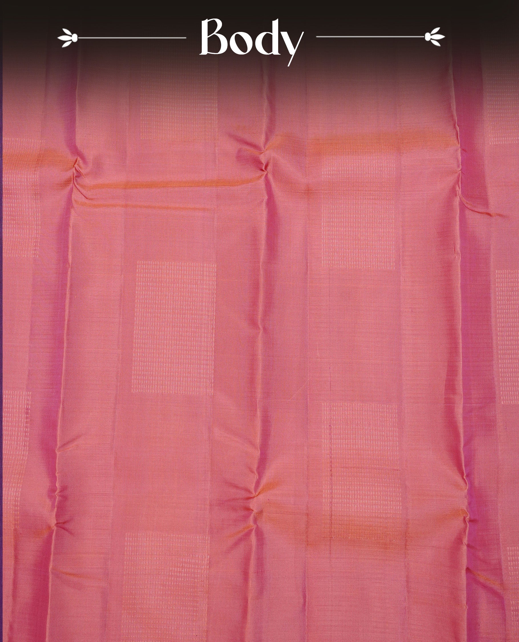 Peach Pink Colour Traditional Kancheepuram Silk Saree Featuring  Gold Zari Dotted Stripes  on the Body, Designed Without a Border and with a Grand Pallu, Paired with a Matching Blouse.