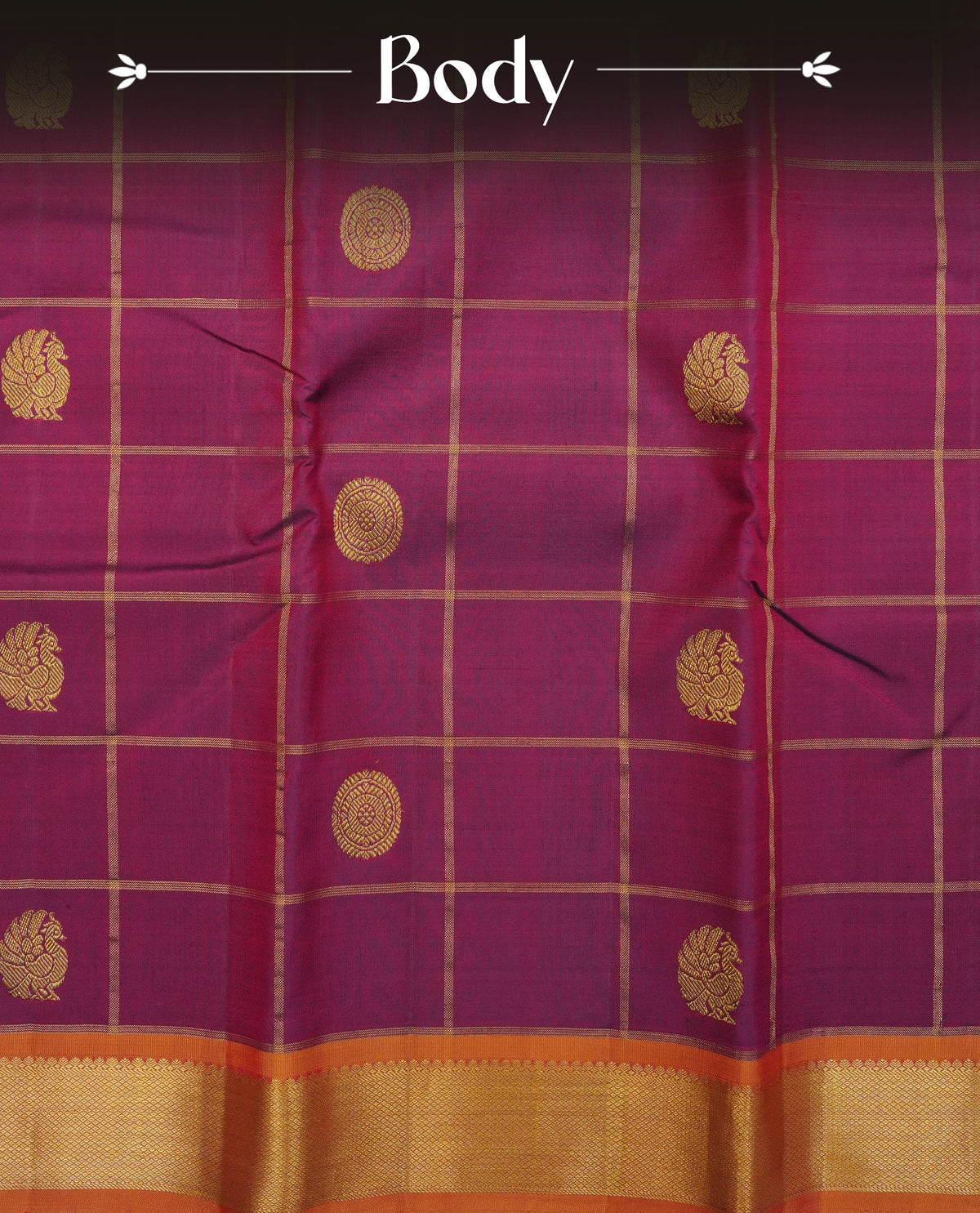 Burgundy colour traditional Kancheepuram silk saree