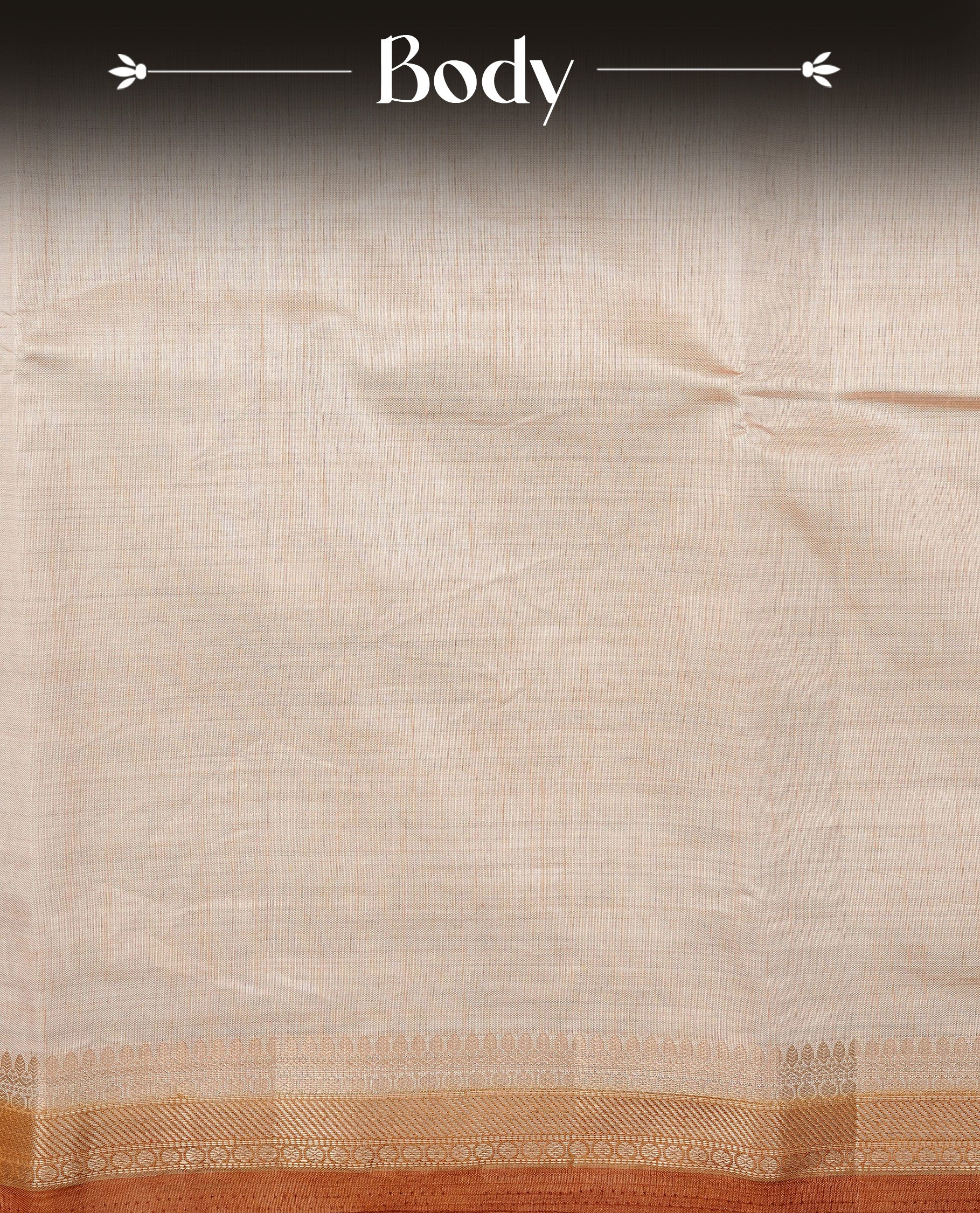Light gold Colour Tussar saree featuring elegant plain body, complemented by contrast Mustard colour with zari work border, comes with matching blouse piece.