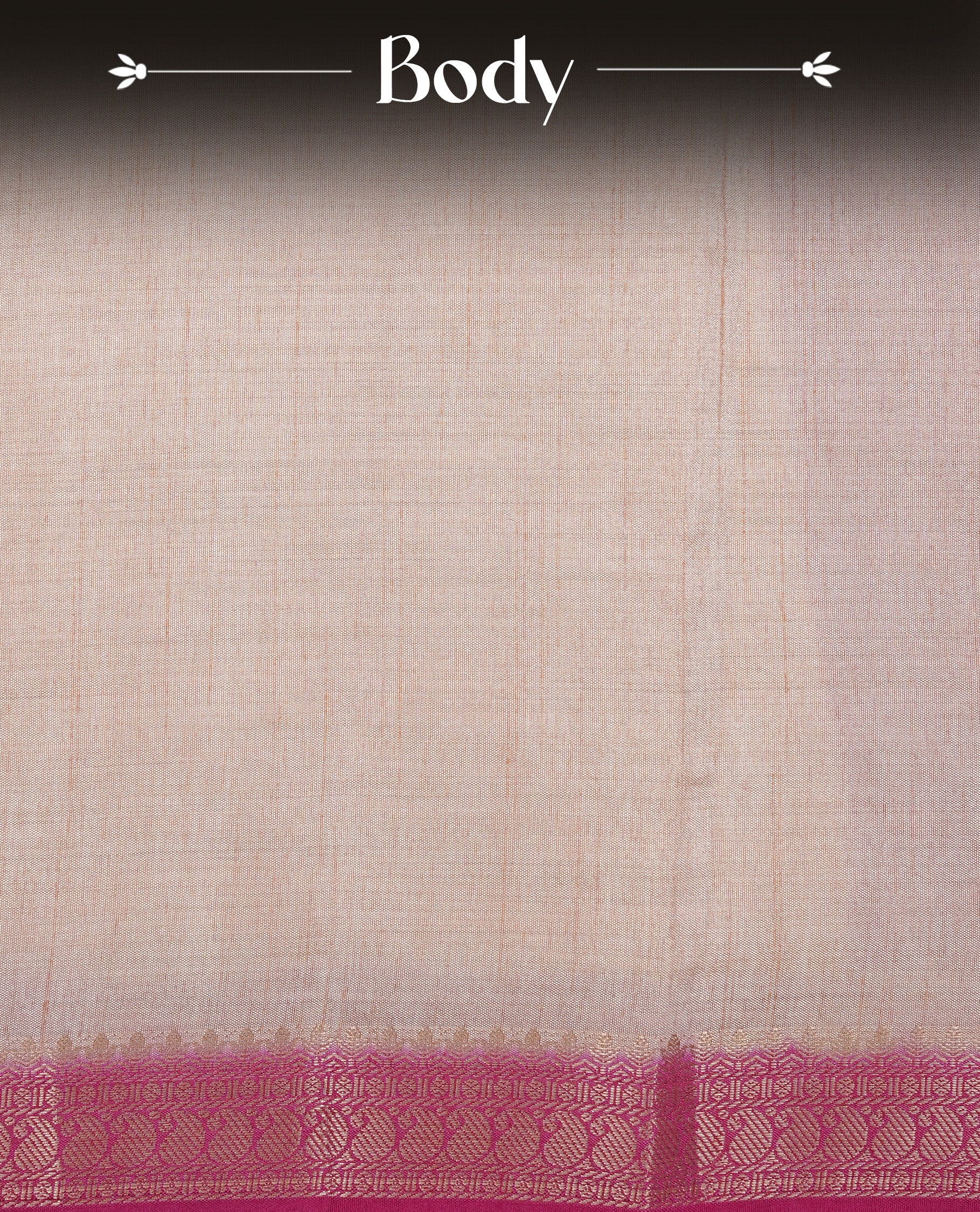 Cream colour Tussar silk saree Featuring Elegant Plain body, complemented by Contrast Magenta colour with gold zari border, paired with matching blouse piece.