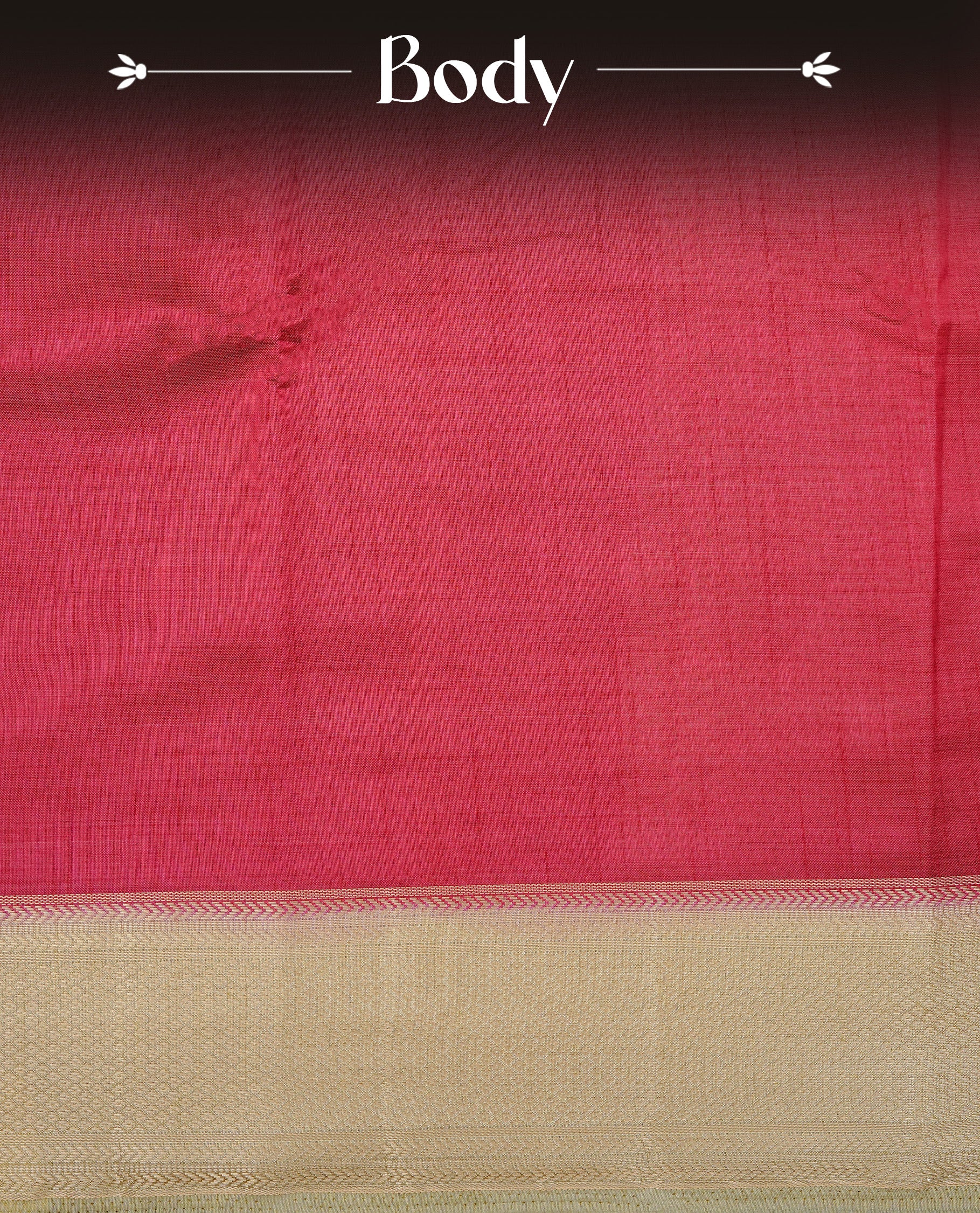 Red colour Semi Tussar silk saree featuring an elegant plain body, accentuated by a contrast cream border adorned with intricate gold zari work, paired with a matching blouse piece.