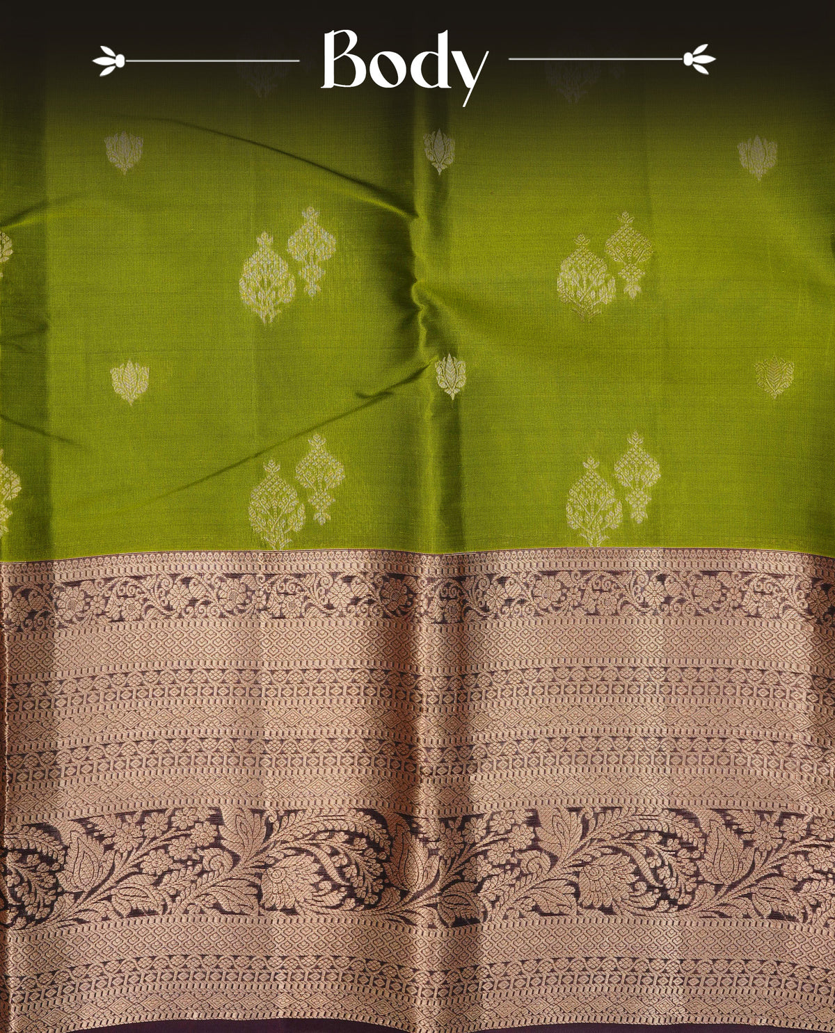 Olive colour Traditional kancheepuram silk saree