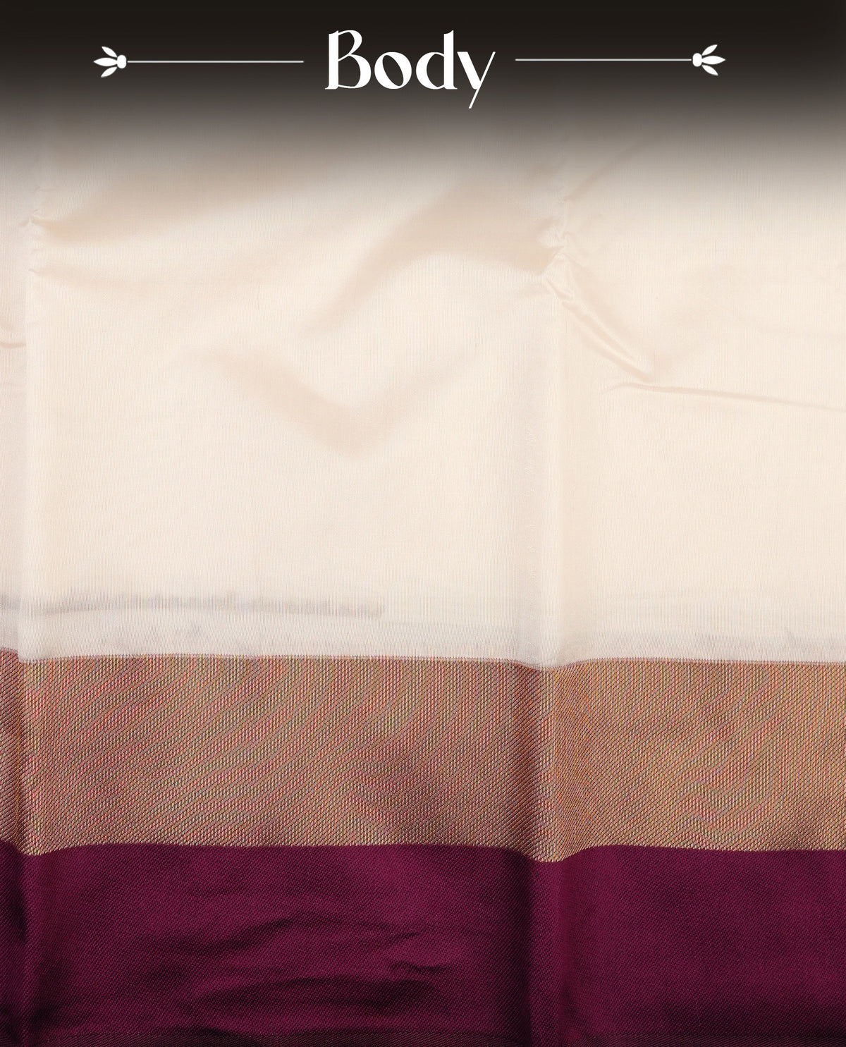 Off White colour soft silk saree with contrast Purple border.