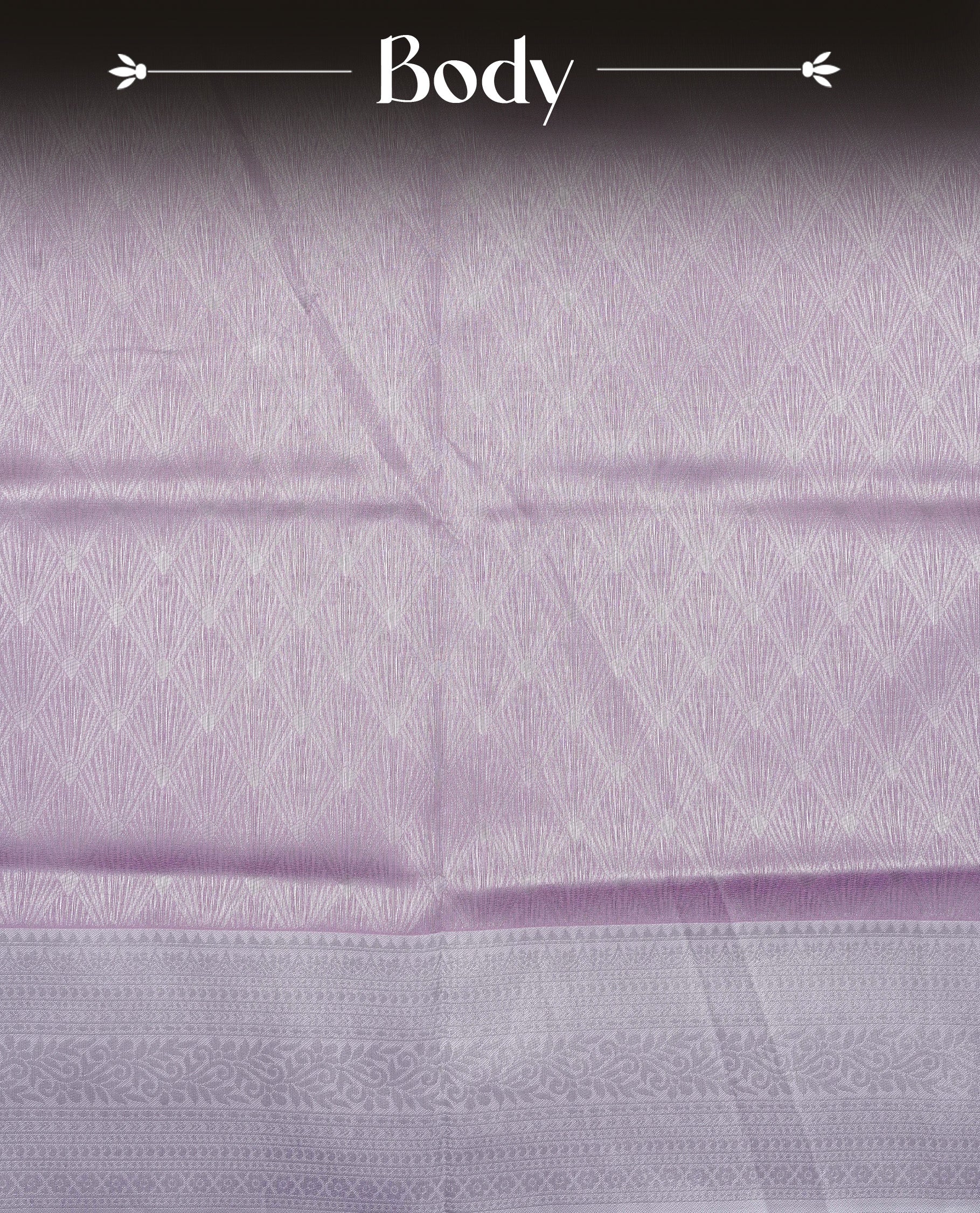Pink colour semi silk saree featuring Silver zari Design pattern on body, complemented by contrast Lavender colour with silver zari border, comes with matching blouse piece.