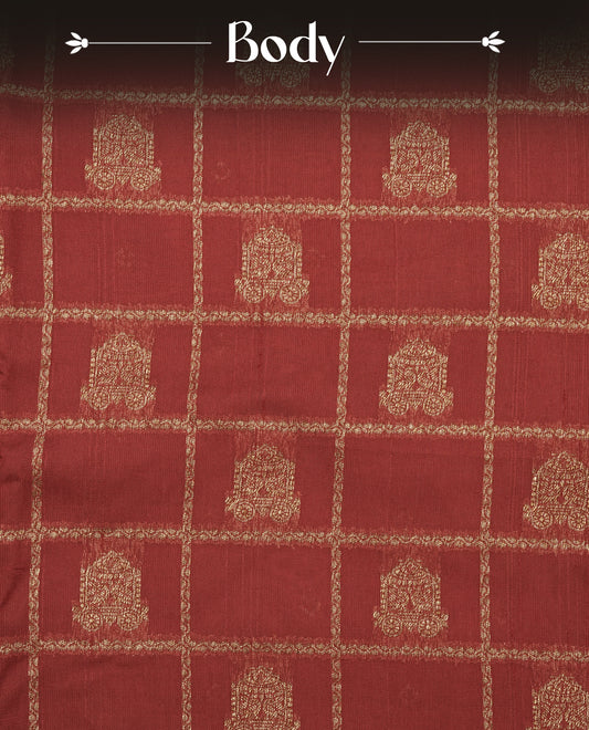 Maroon color Colour Banaras Silk Tussar Georgette Saree