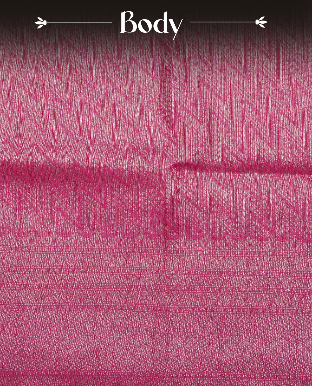 Magenta colour softie silk saree featuring silvar zari, rich pallu floral pattern brocade body, with contrasting self colour patterned border.paired with matching blouse piece.