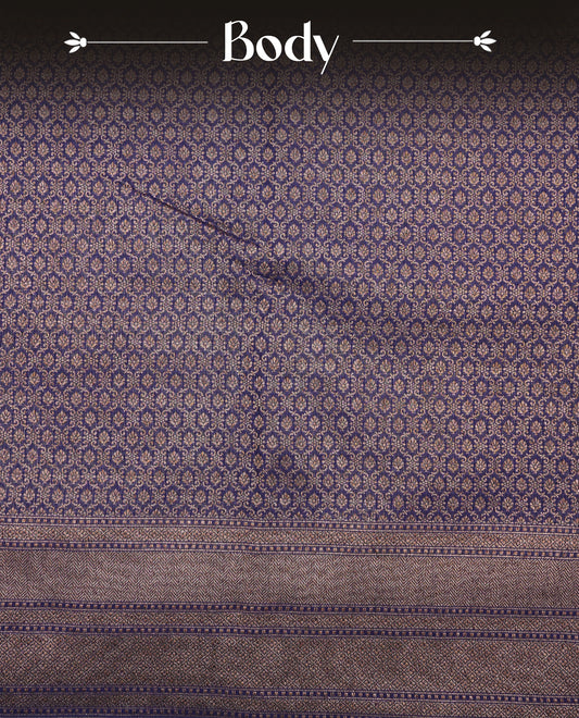 Dark Blue Colour Banaras Katan Silk Saree