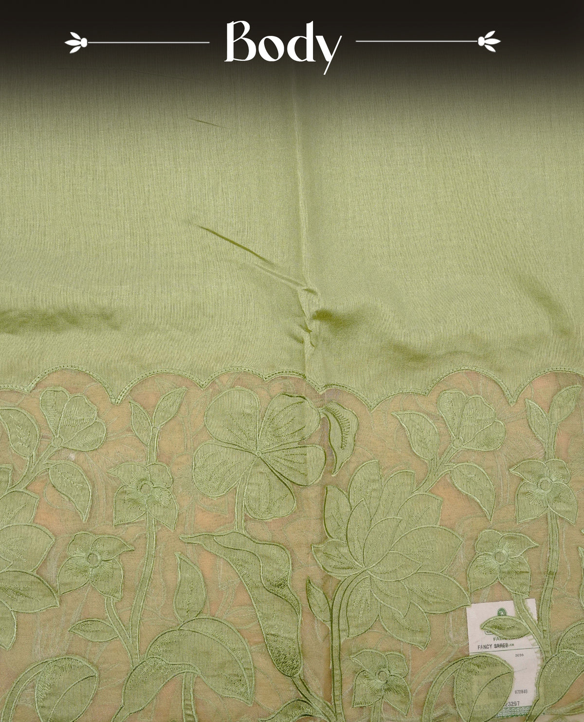 Pastel Green colour Tussar Designer saree