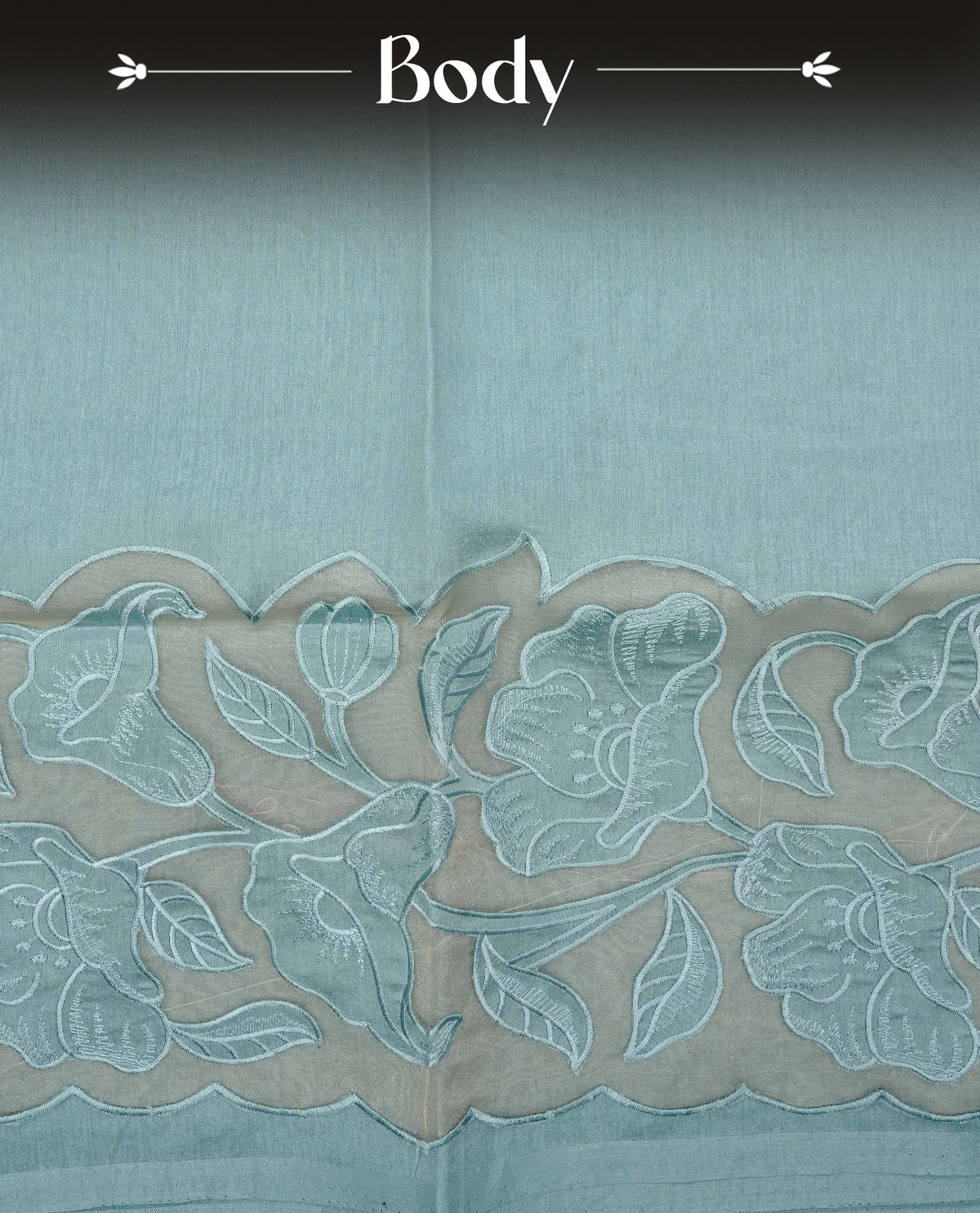 Pastel Blue colour Tussar Designer saree.