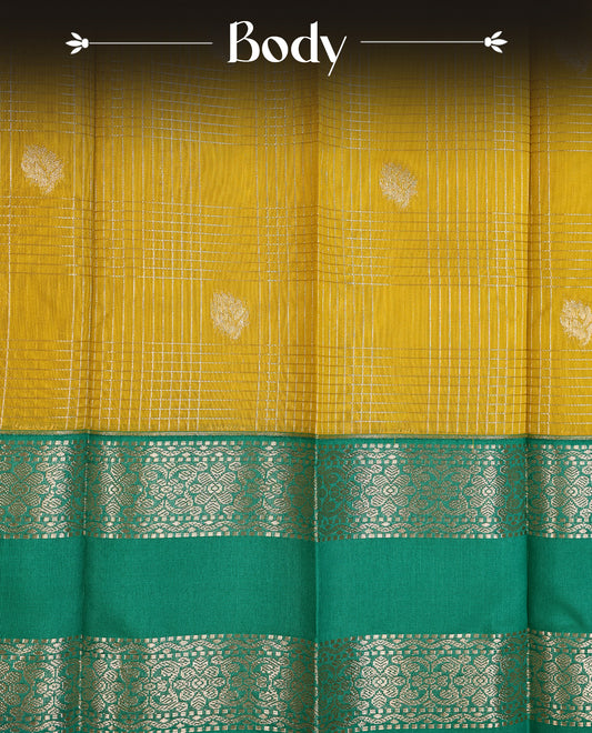 Mustard yellow colour soft silk saree
