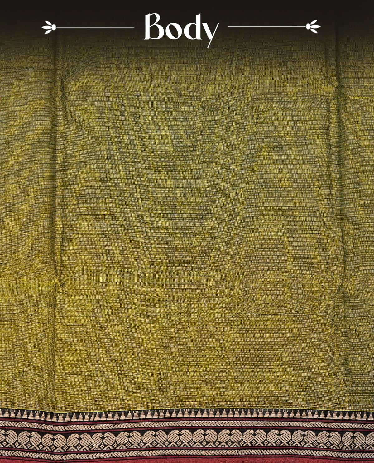 Lime green colour Narayanapattu Cotton Saree Featuring a plain  body, grey  & maroon colour mango designed  border, contrast striped pallu, Paired with a matching blouse piece.