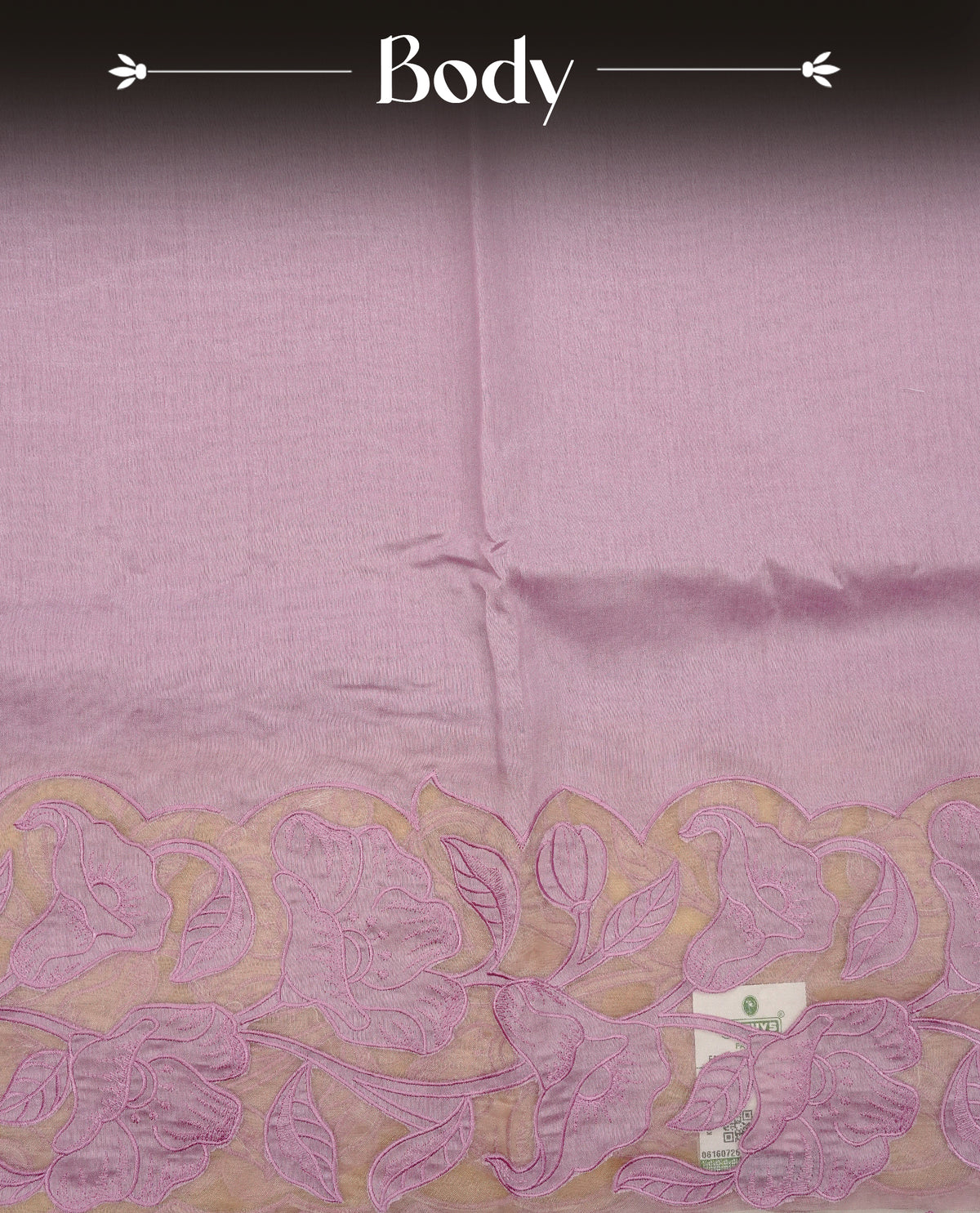 Pastel Purple colour Tussar Designer saree.