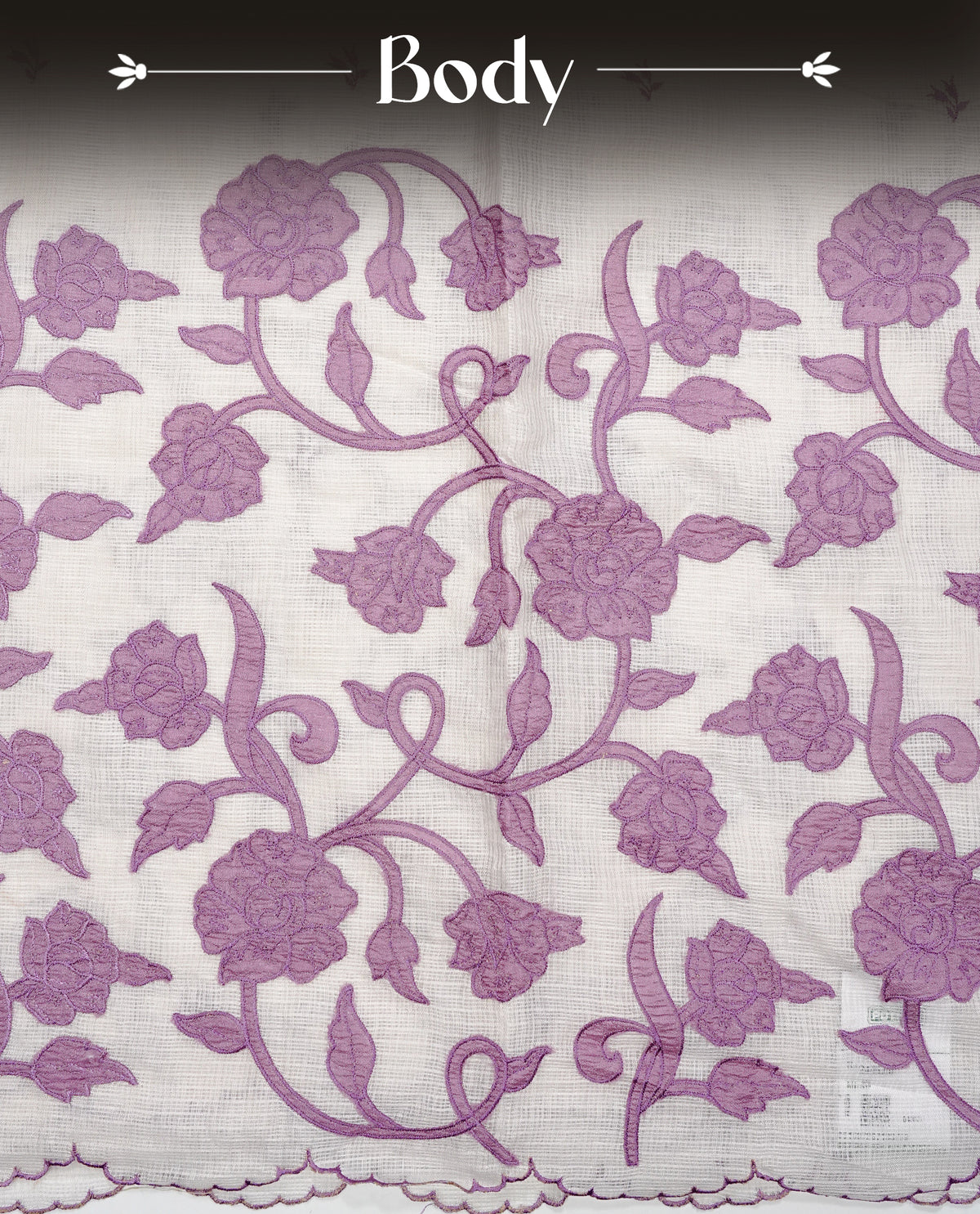 Cream with Purple colour Net Kota Designer saree.