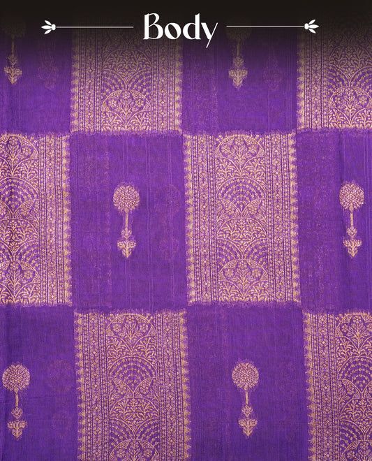 Violet Colour Banaras Silk Tussar Georgette Saree