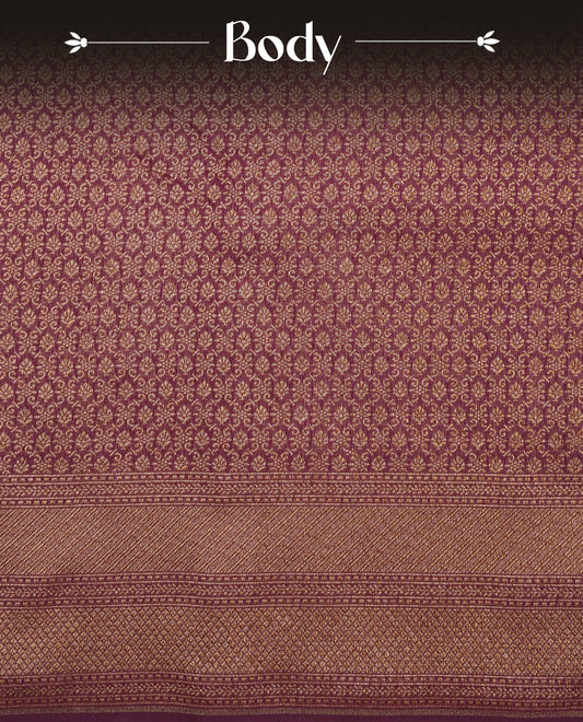 Burgundy Colour Banaras Katan Silk Saree