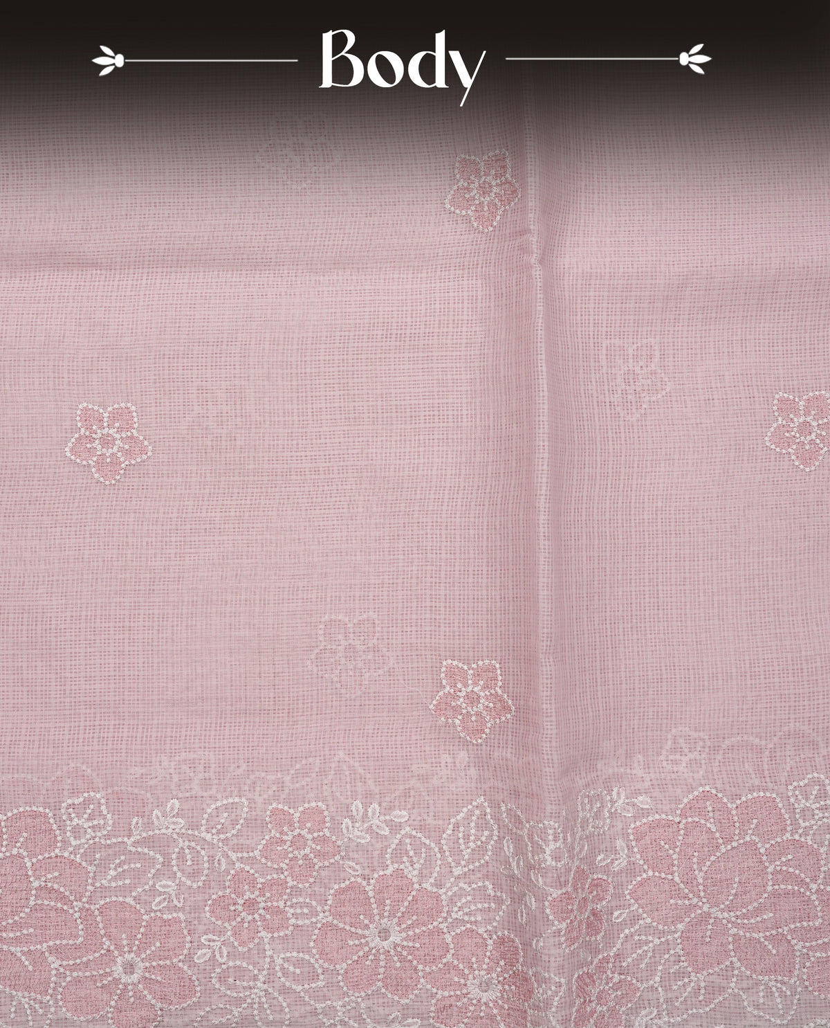 Pastel Pink colour Net Kota Designer saree.
