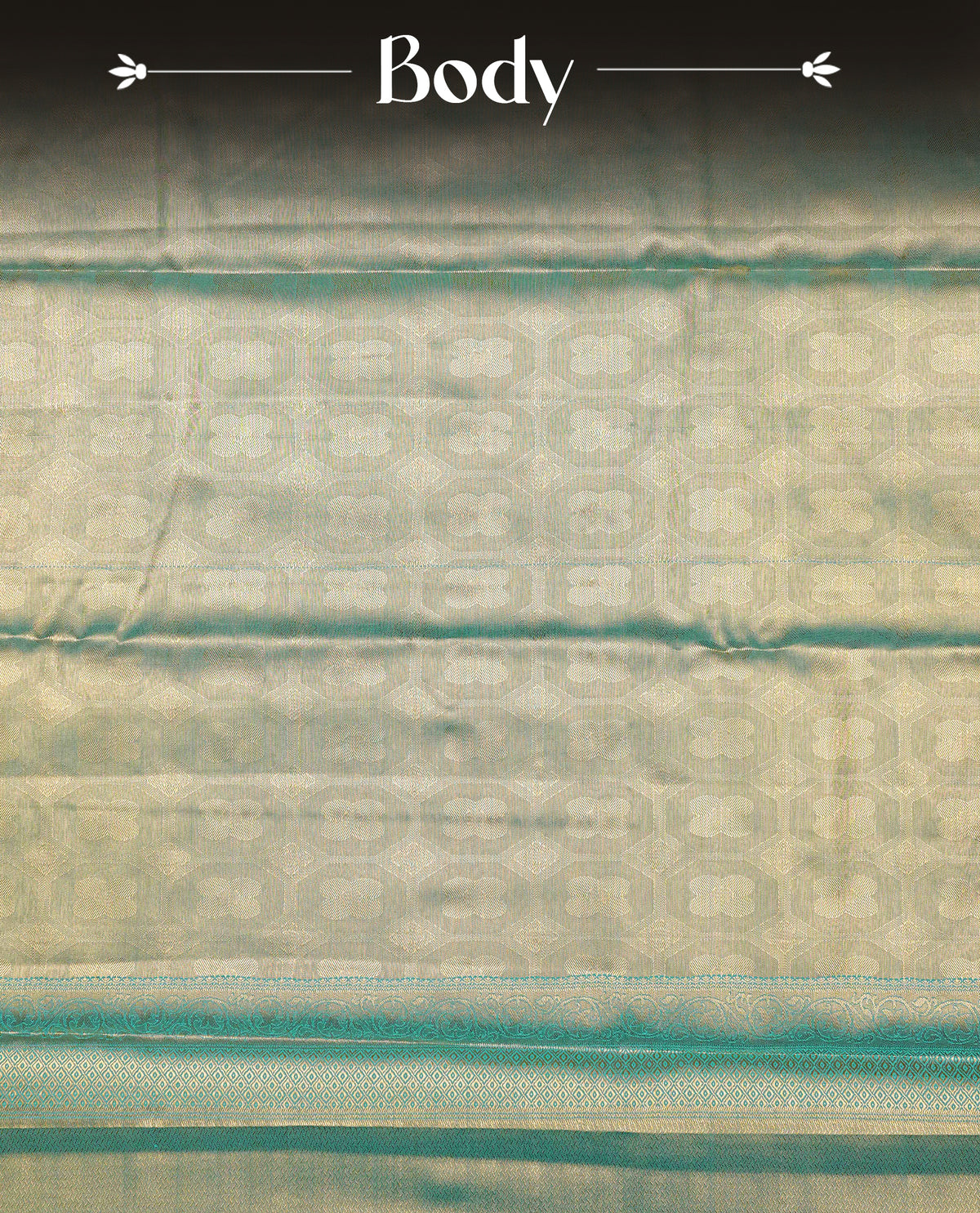 Green & Gold colour Double shade Semi tissue silk saree featuring self color kodi pattern on body, self colour with traditional border, paired with matching blouse piece.