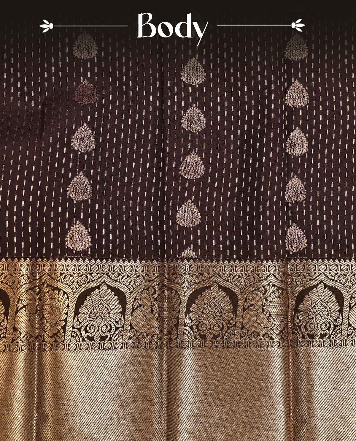 Dark brown colour soft silk saree