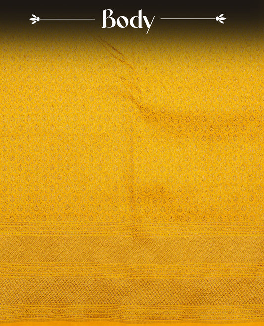 Daisy Yellow Colour Banaras Katan Silk Saree