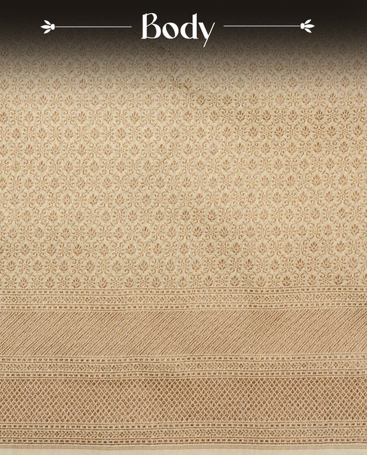 Cream Colour Banaras Katan Silk Saree