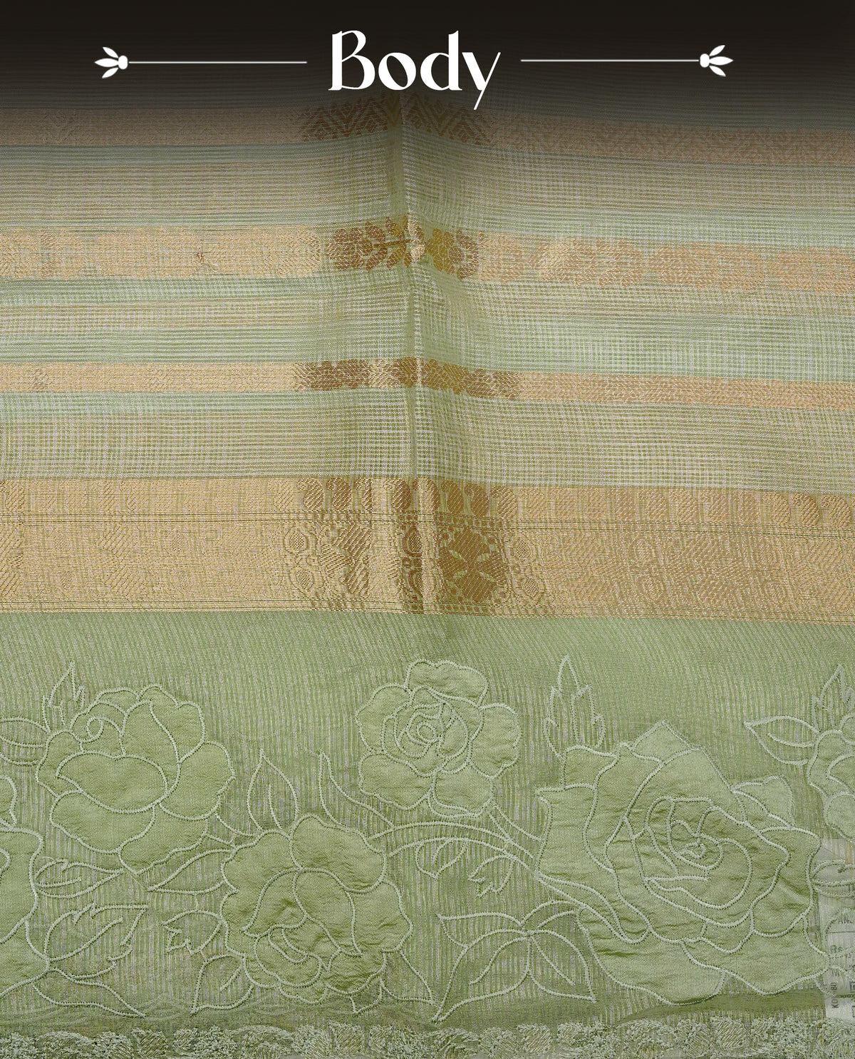 Pastel Green colour Net Kota Designer saree.