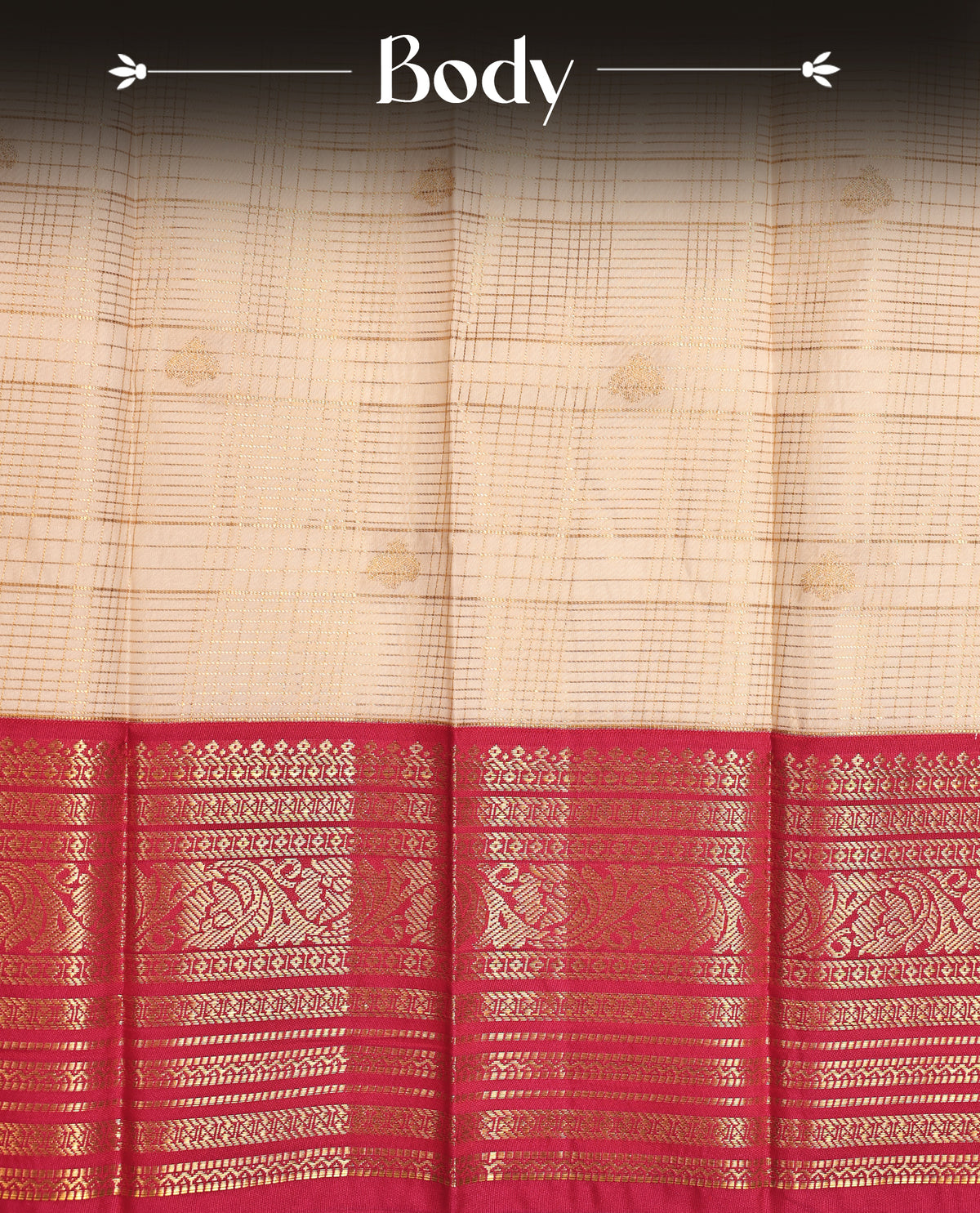 Cream colour soft silk saree