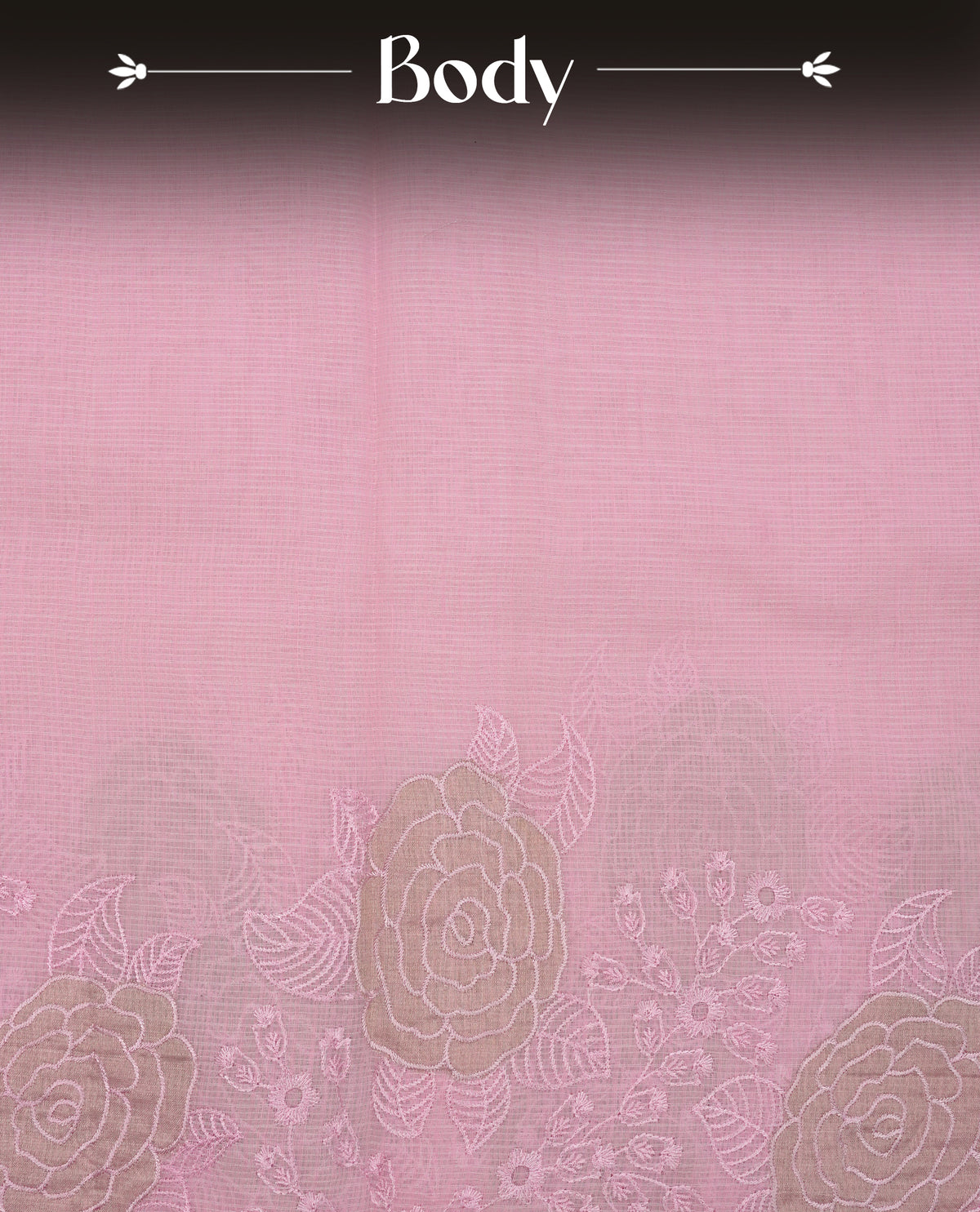 Pastel Pink colour Net Kota Designer saree.