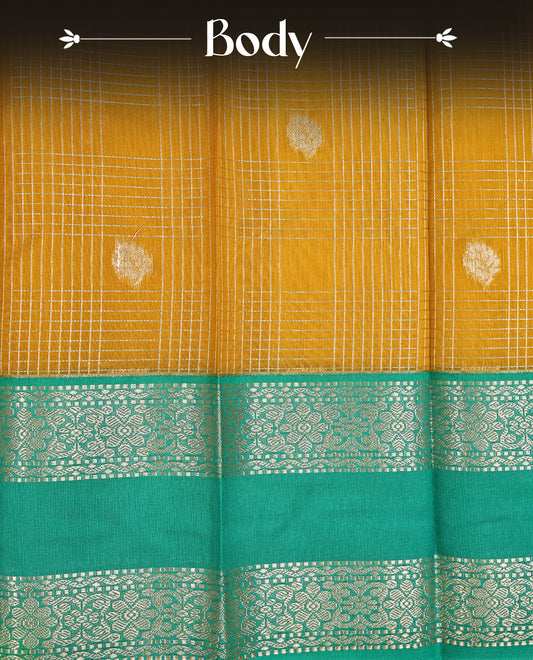 Mustard colour soft silk saree